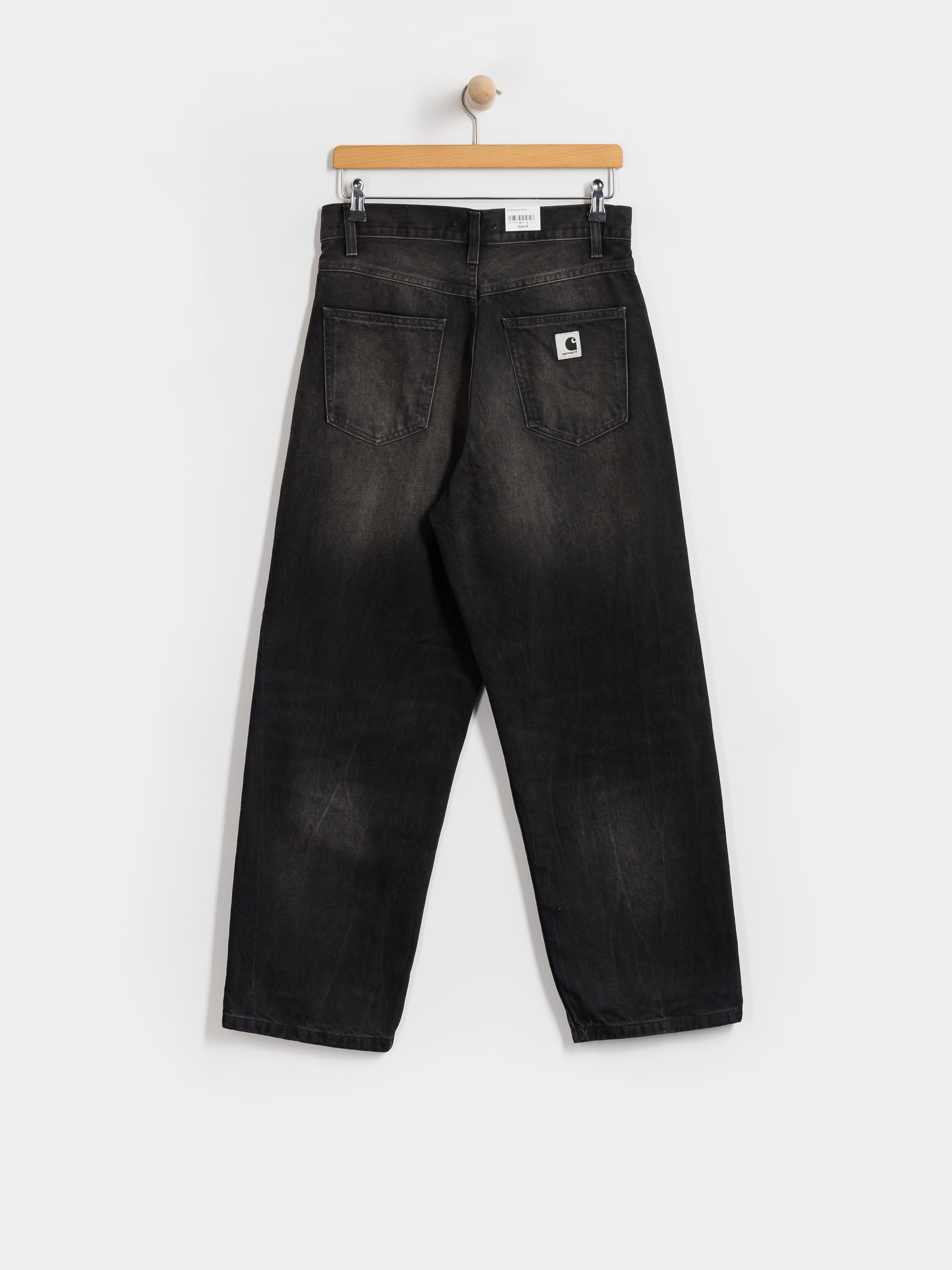 Pantaloni Carhartt WIP Brandon Wmn (black/tobacco used wash)