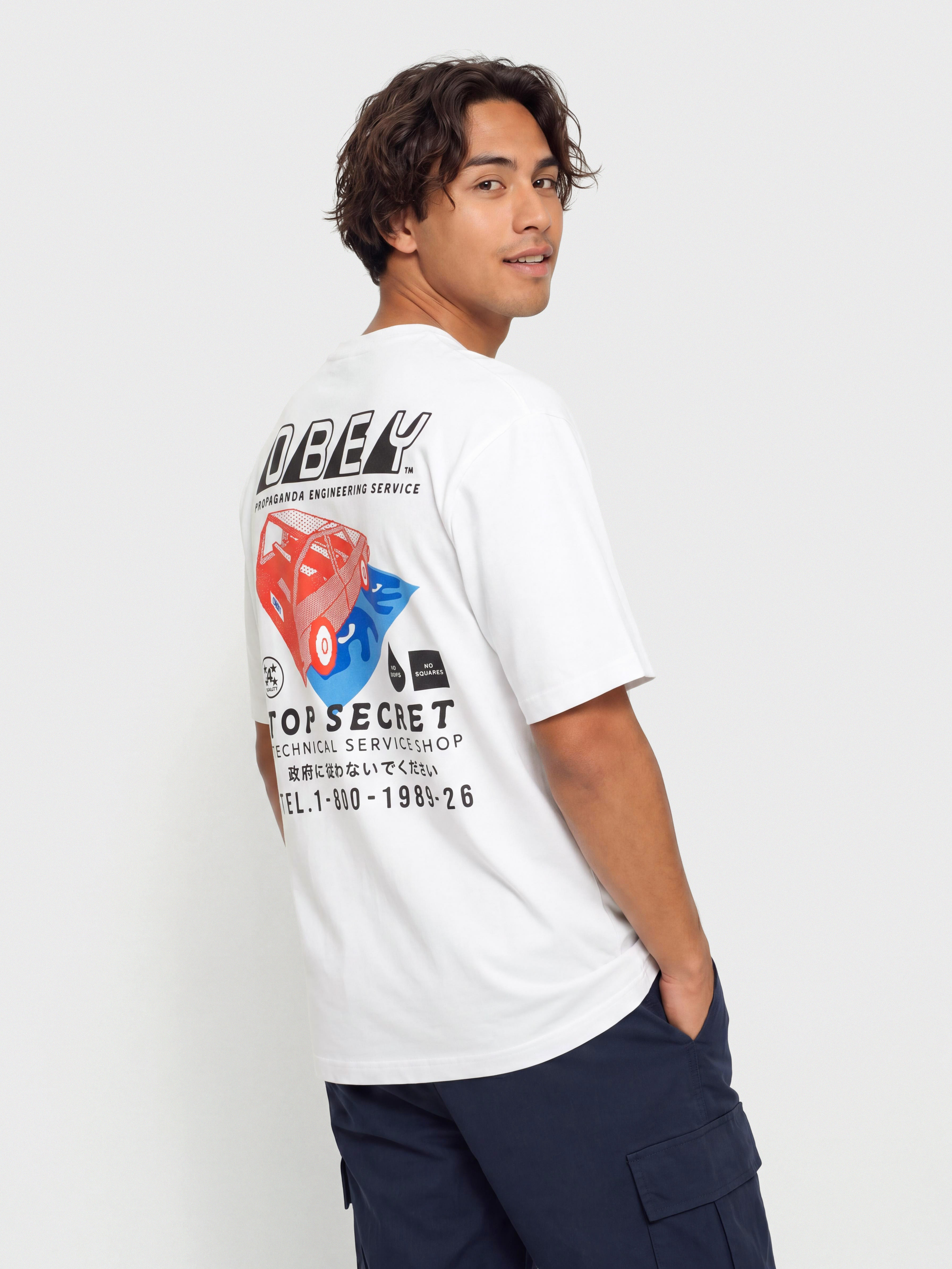 Tricou OBEY Top Secret (white)
