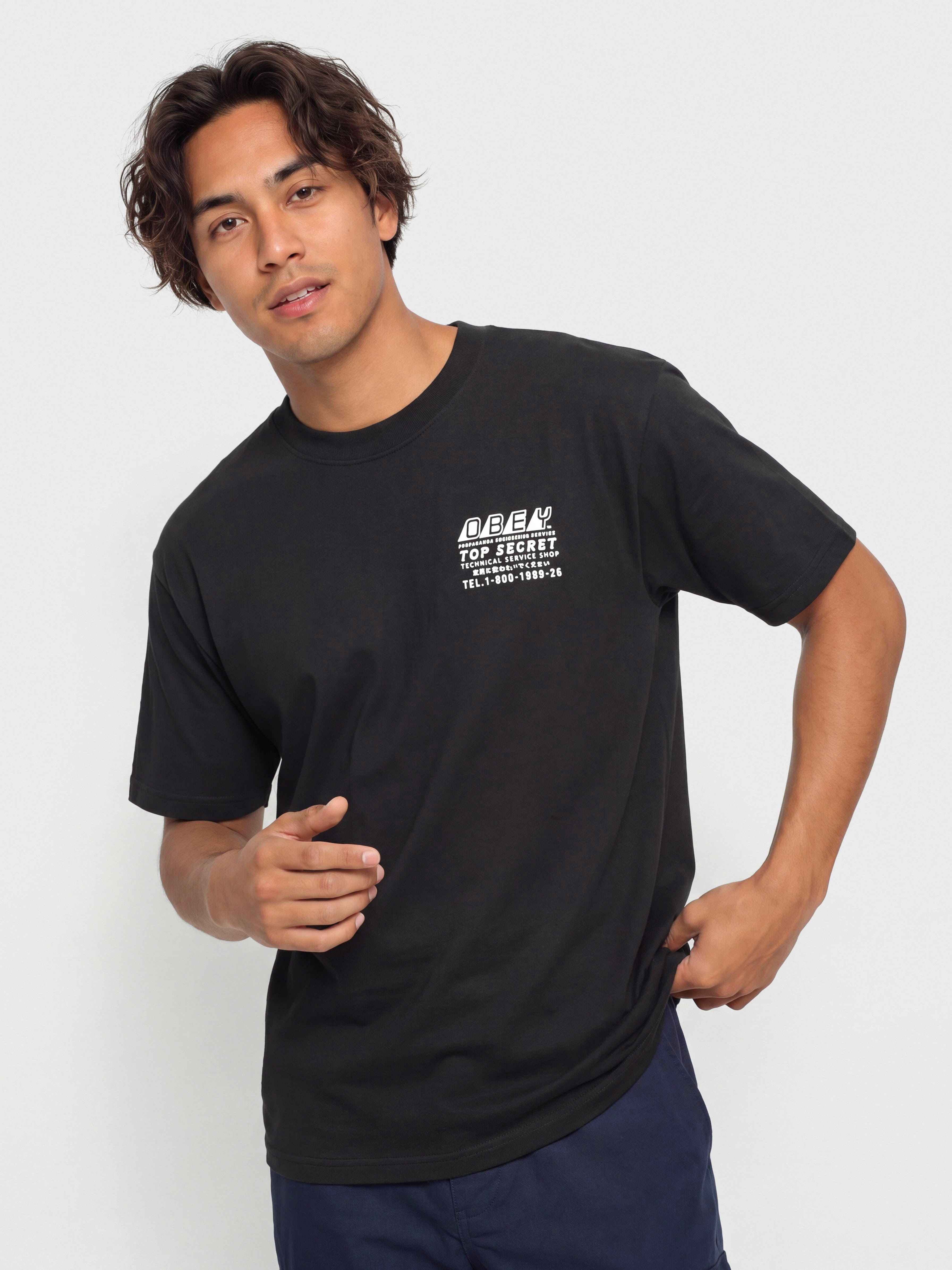 Tricou OBEY Top Secret (vintage black)