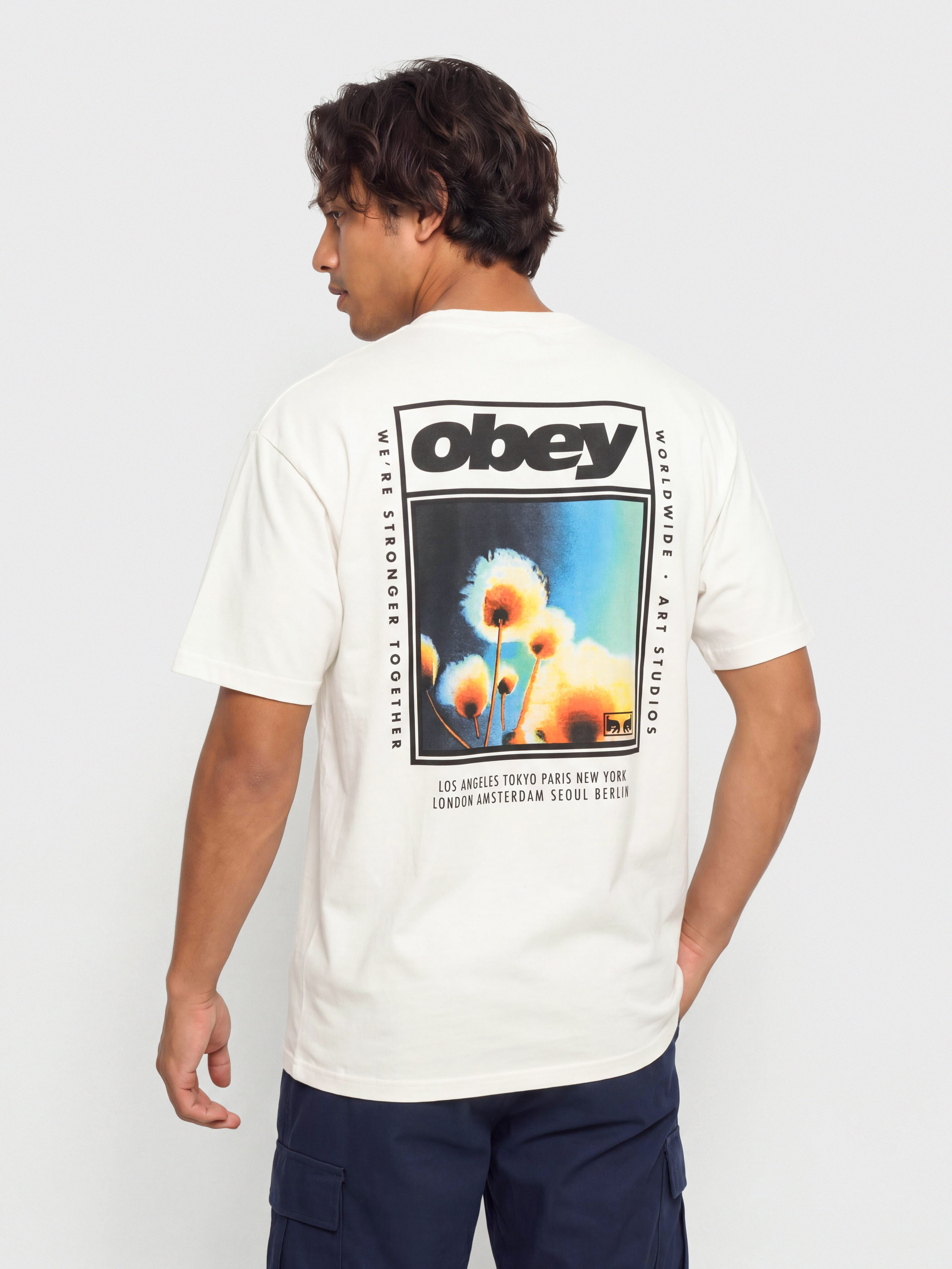 Tricou OBEY Stronger Together (vintage white)
