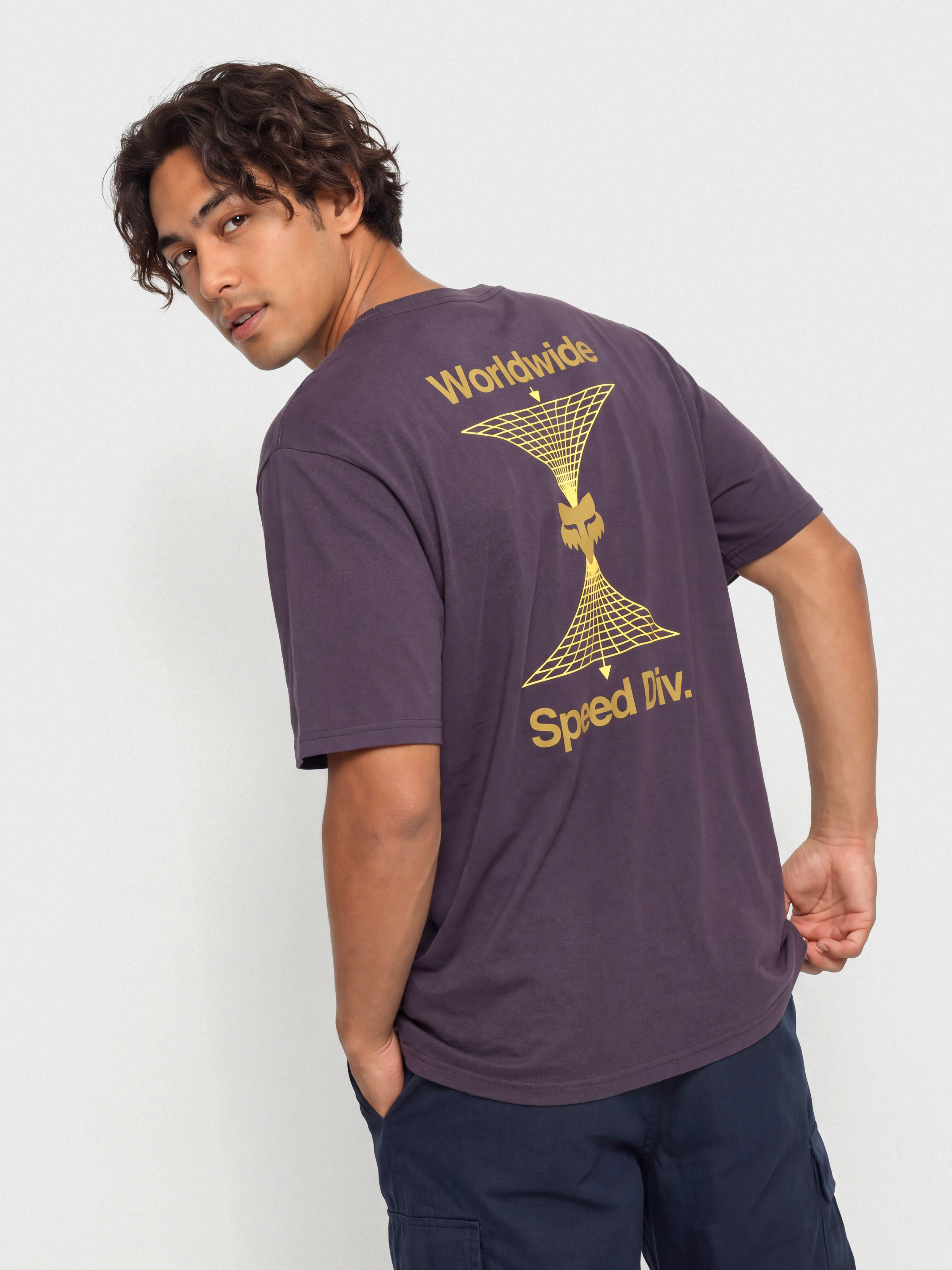 Tricou Fox Image Print 195 (plum purple)