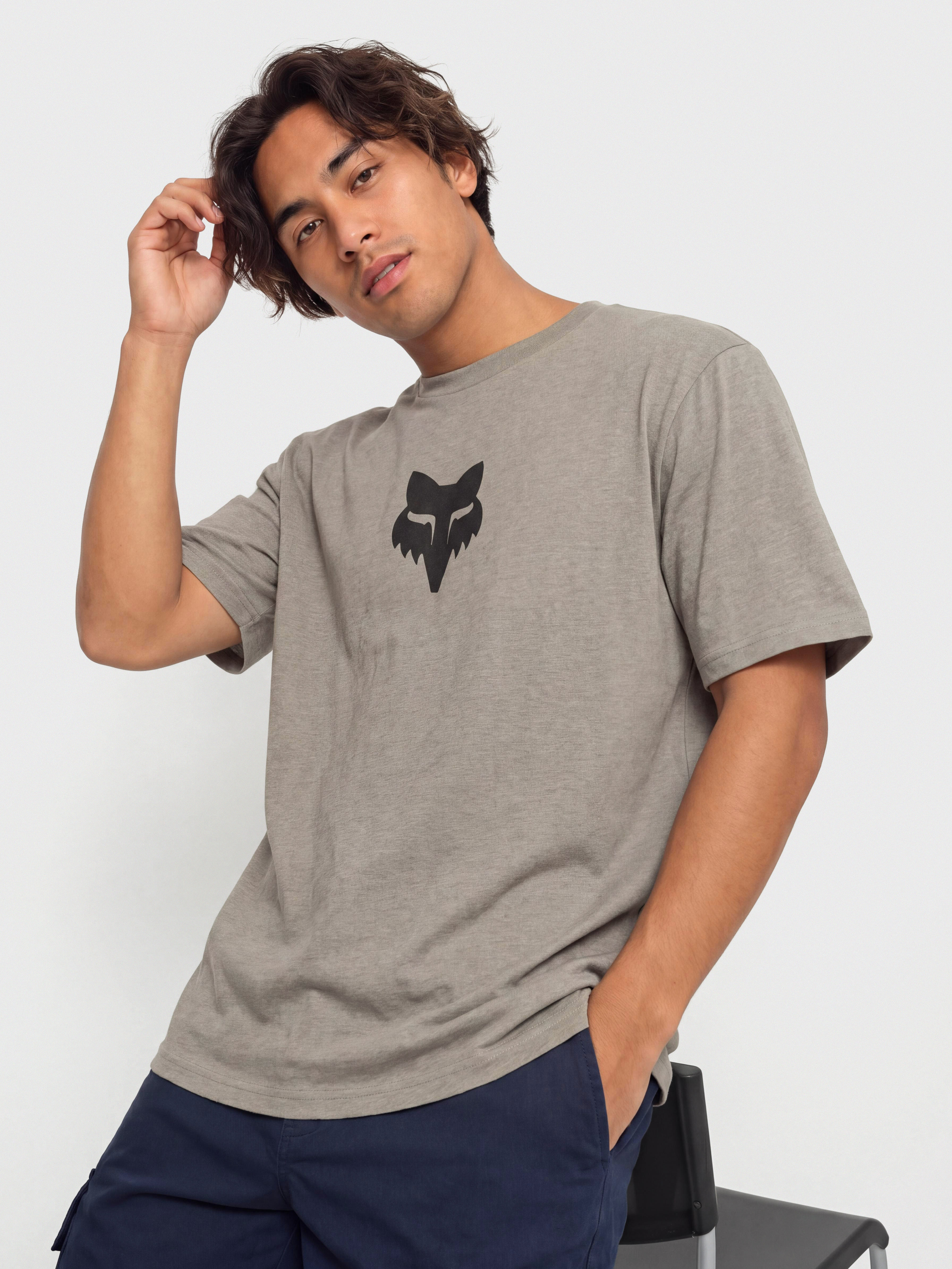 Tricou Fox Head 195 (heather graphite)