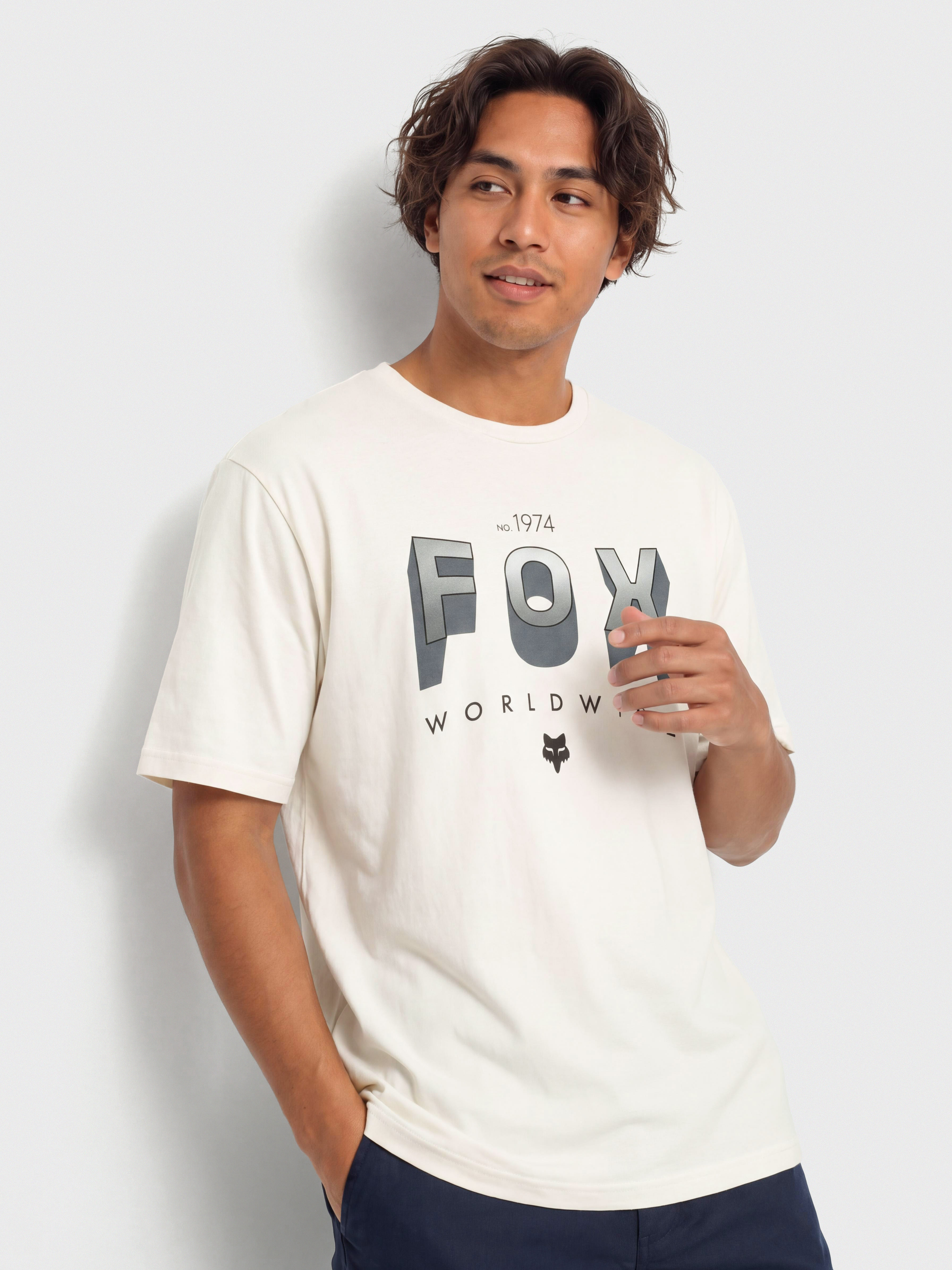 Tricou Fox Block 195 (off white)