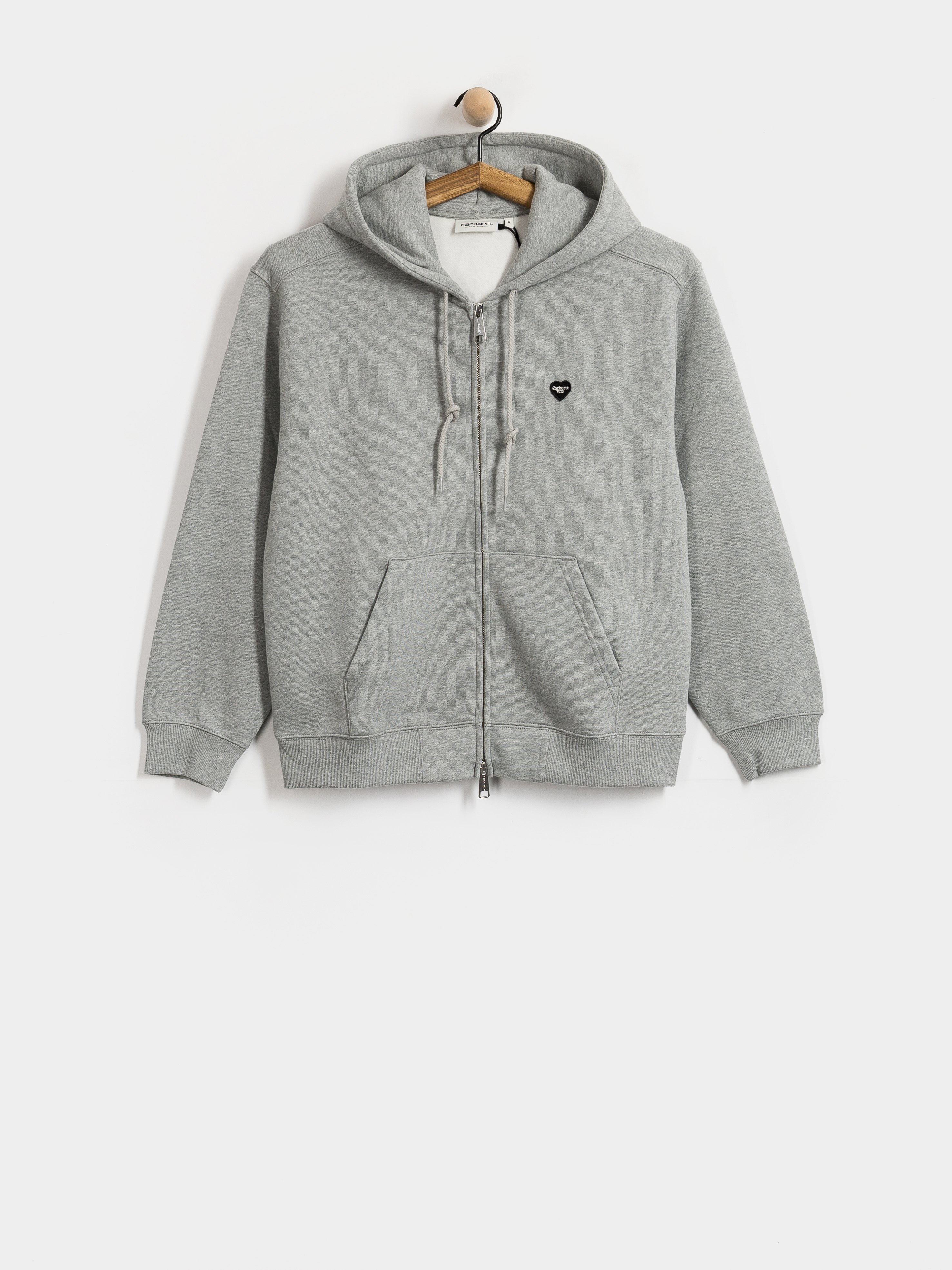 Hanorac cu glugă Carhartt WIP Small Heart Patch ZHD Wmn (grey heather/black)