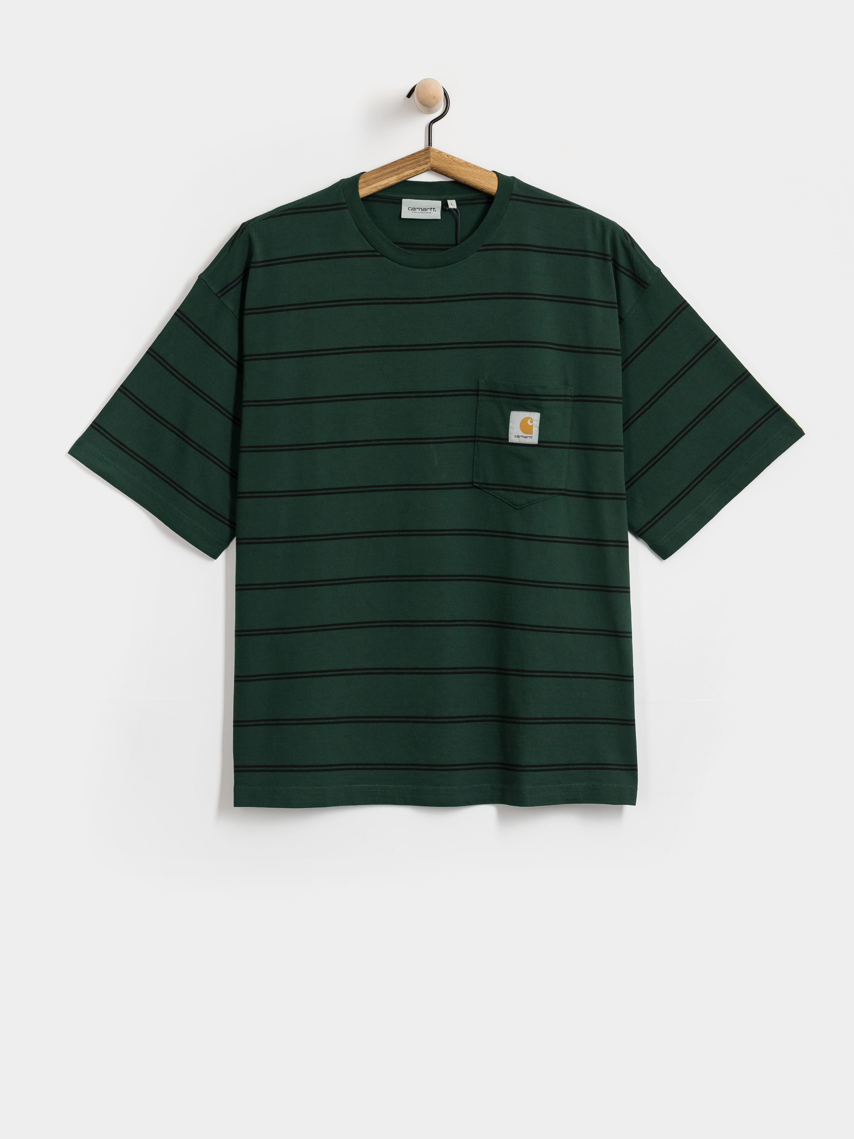 Tricou Carhartt WIP Cardona Pocket (cardona stripe natural/dark scarab/garment dyed)