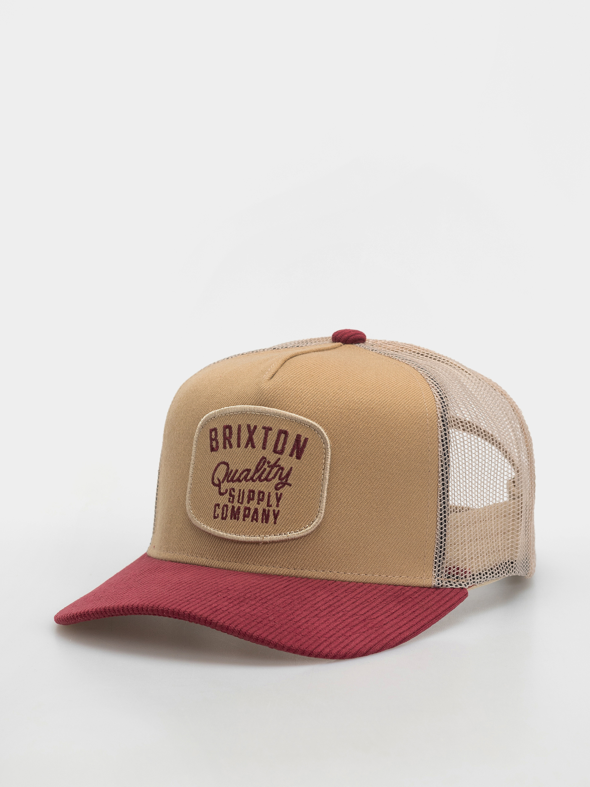 u0218apcu0103 Brixton Hubal C Mp Trucker Hat (oatmeal/dark brick corduroy)