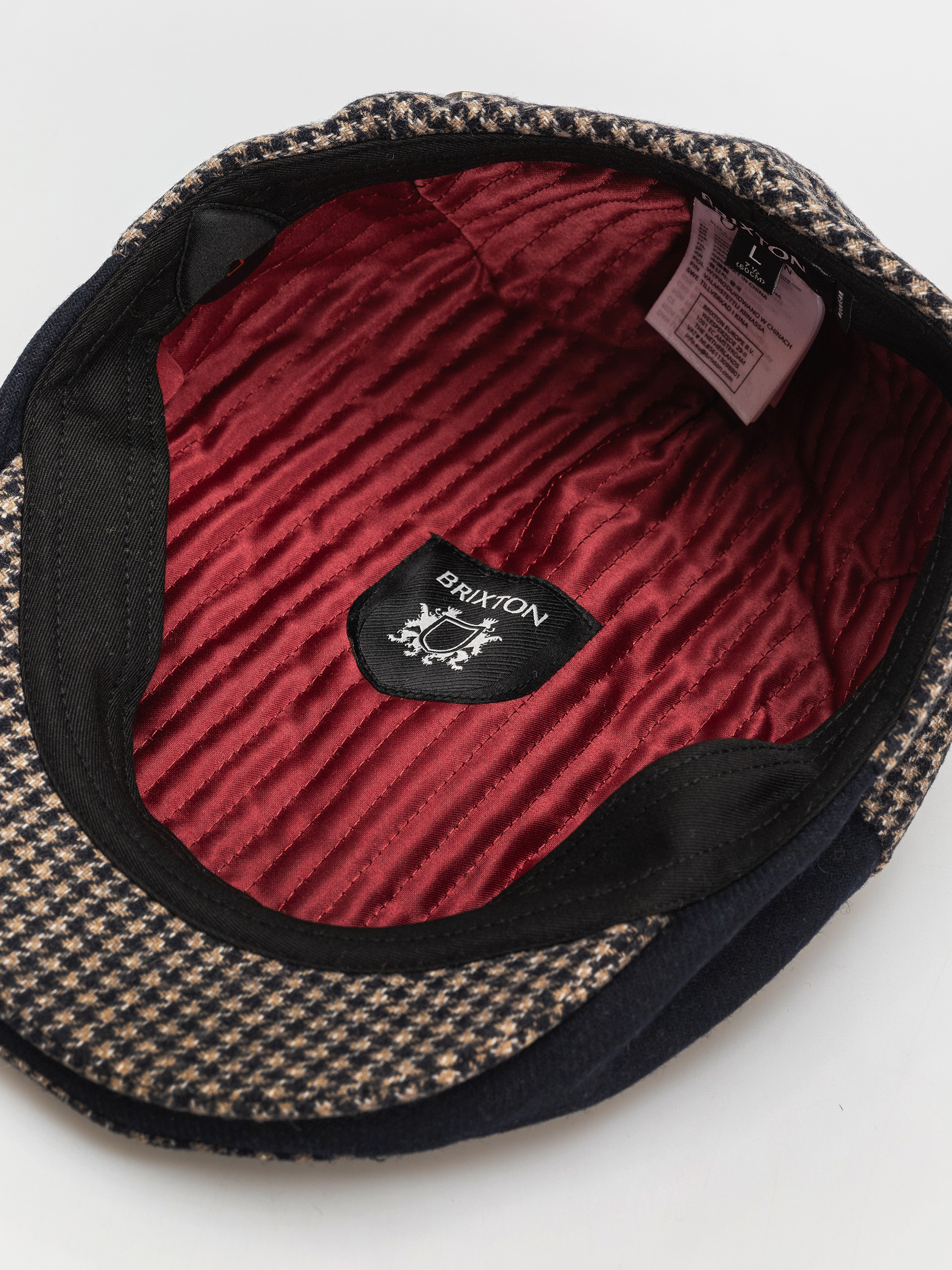 Pălărie cu cozoroc Brixton Hooligan Snap Cap (navy/sand houndstooth)