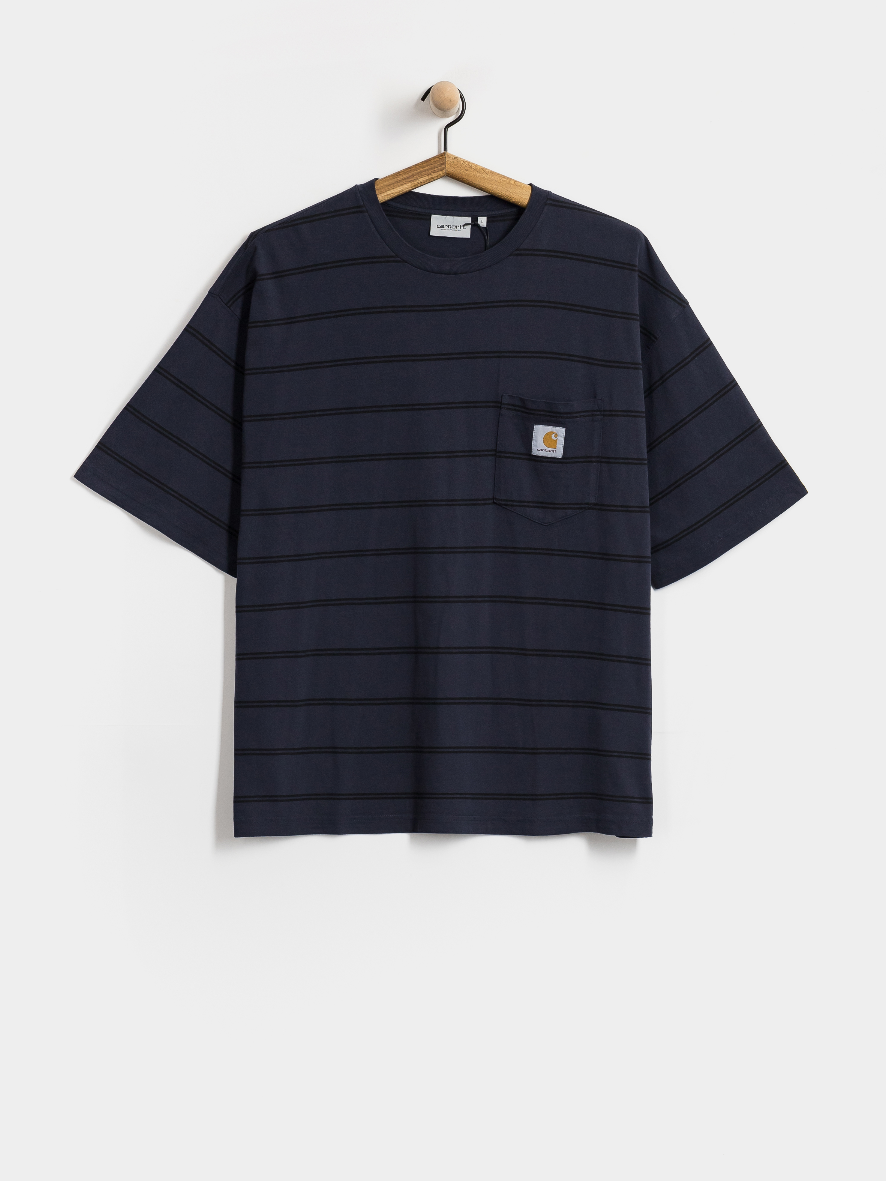 Tricou Carhartt WIP Cardona Pocket (cardona stripe natural/dark navy/garment dyed)