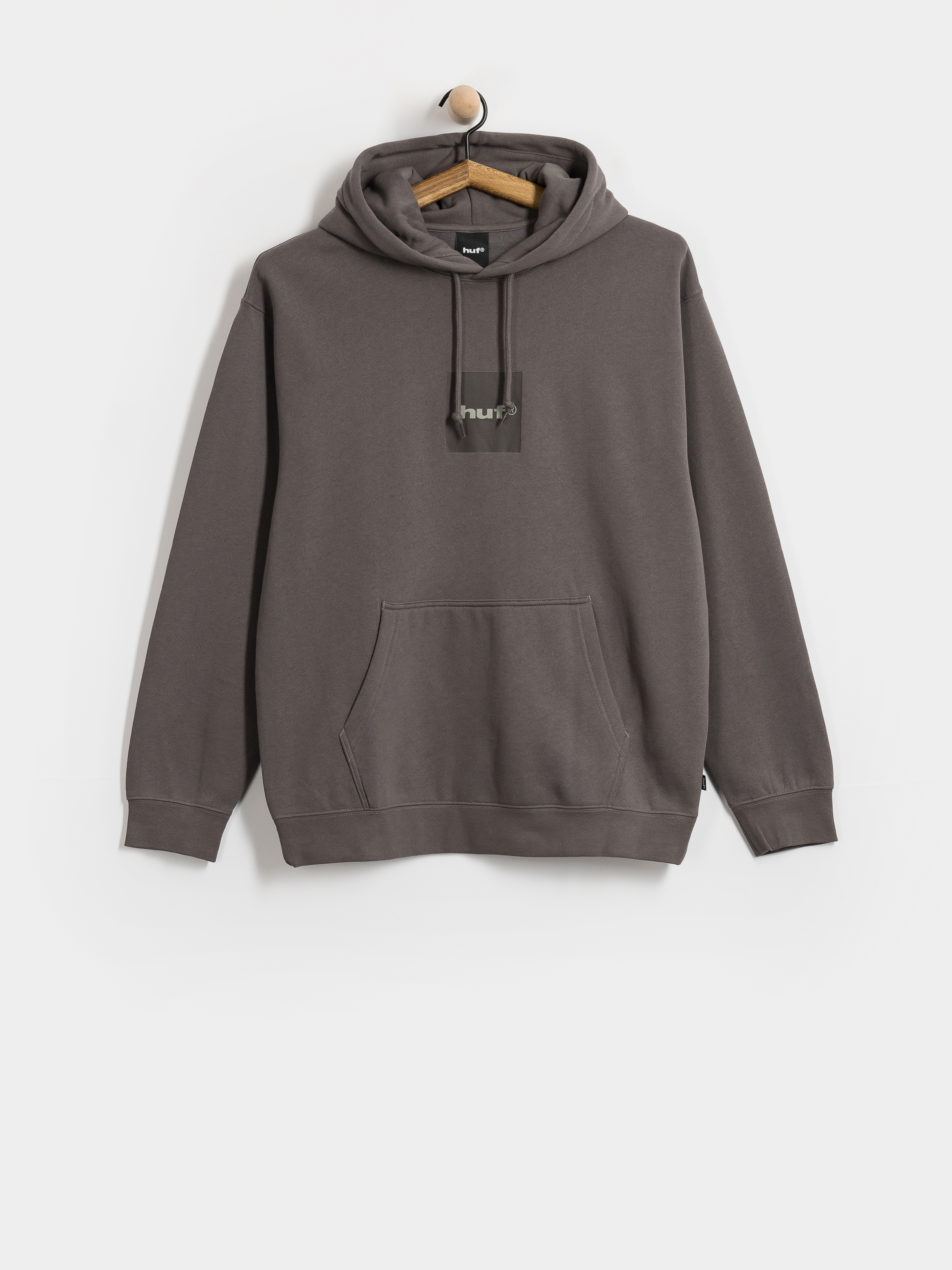 Hanorac cu glugă HUF Box Logo HD (dark earth brown)
