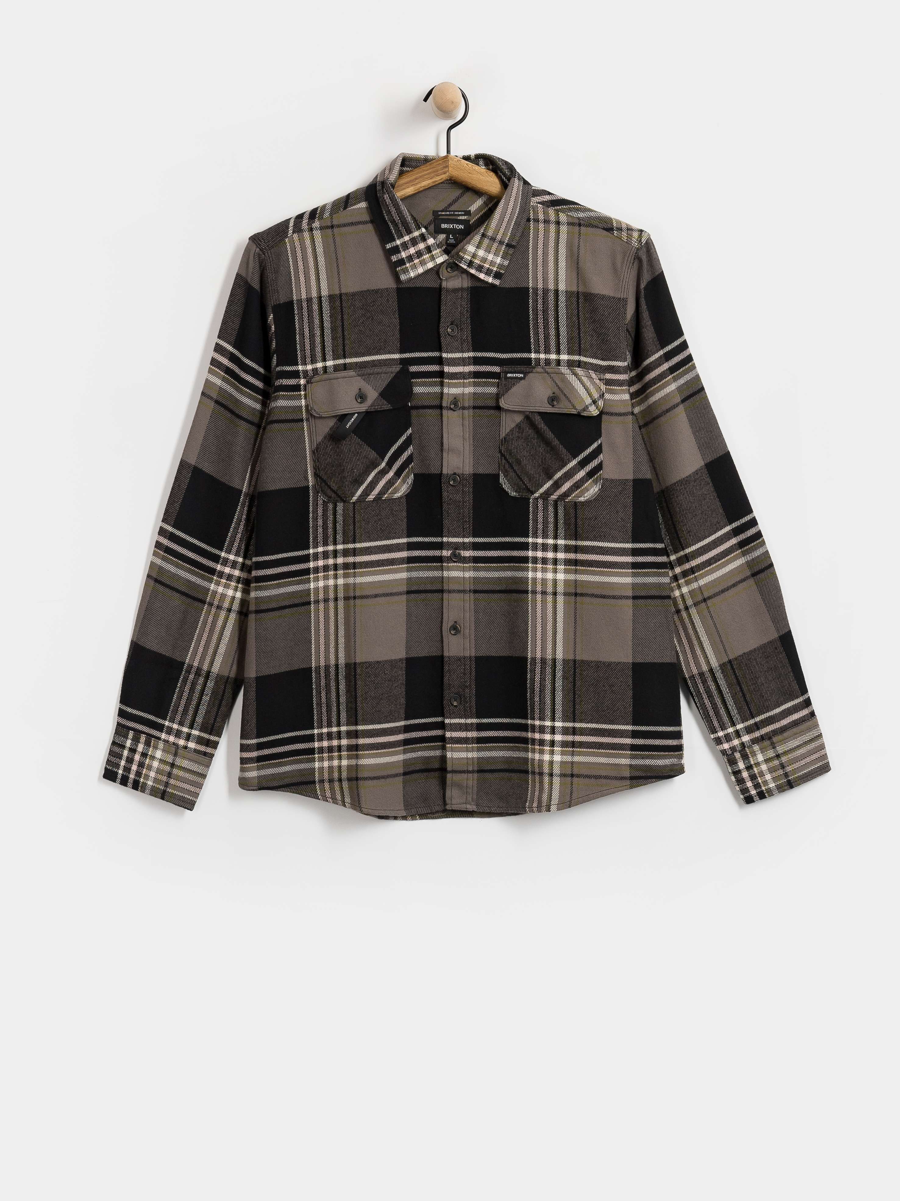 Cu0103mau0219u0103 Brixton Bowery Flannel Ls (black/multi)