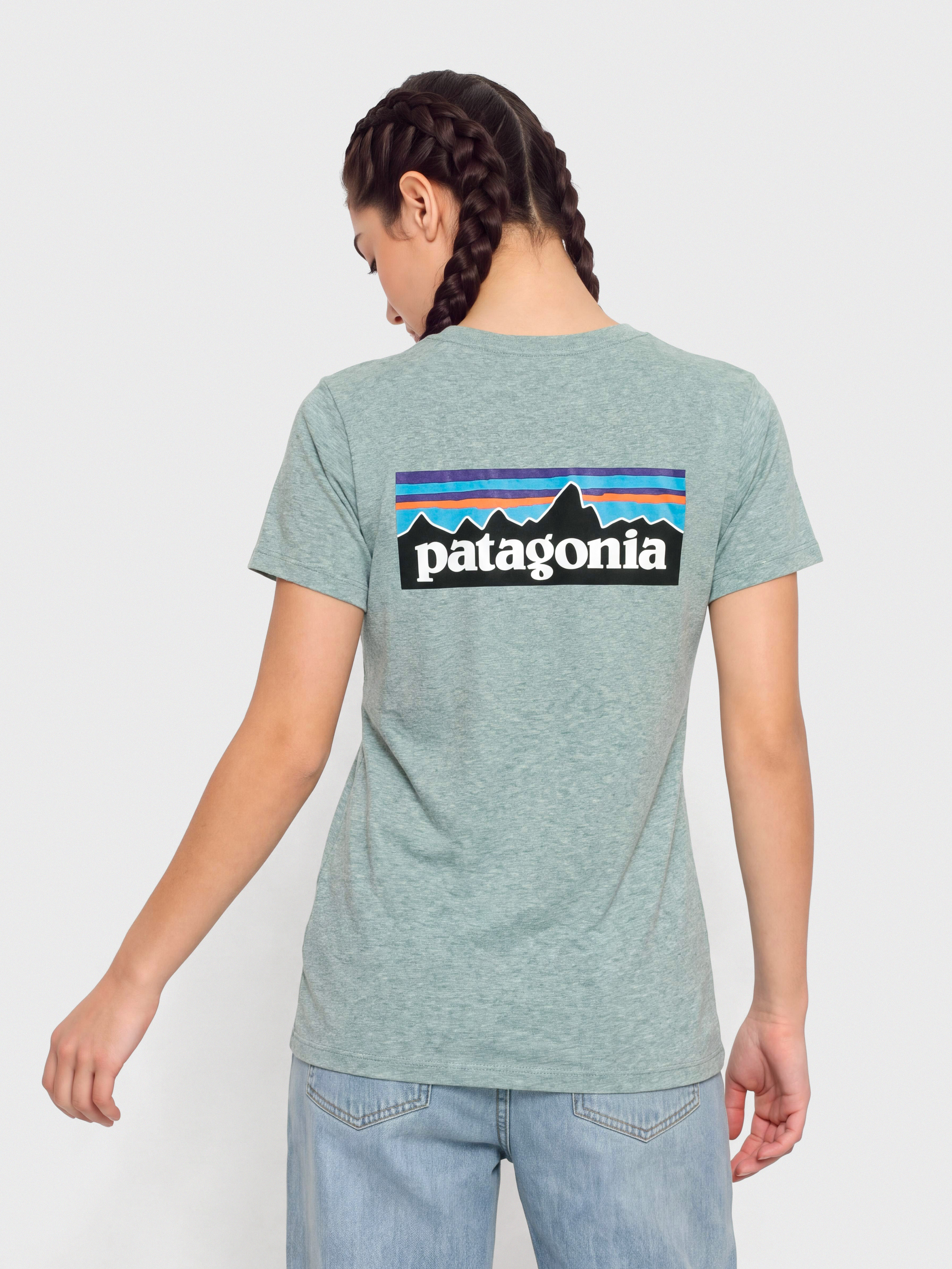 Tricou Patagonia P 6 Logo Responsibili Wmn (blue sage)