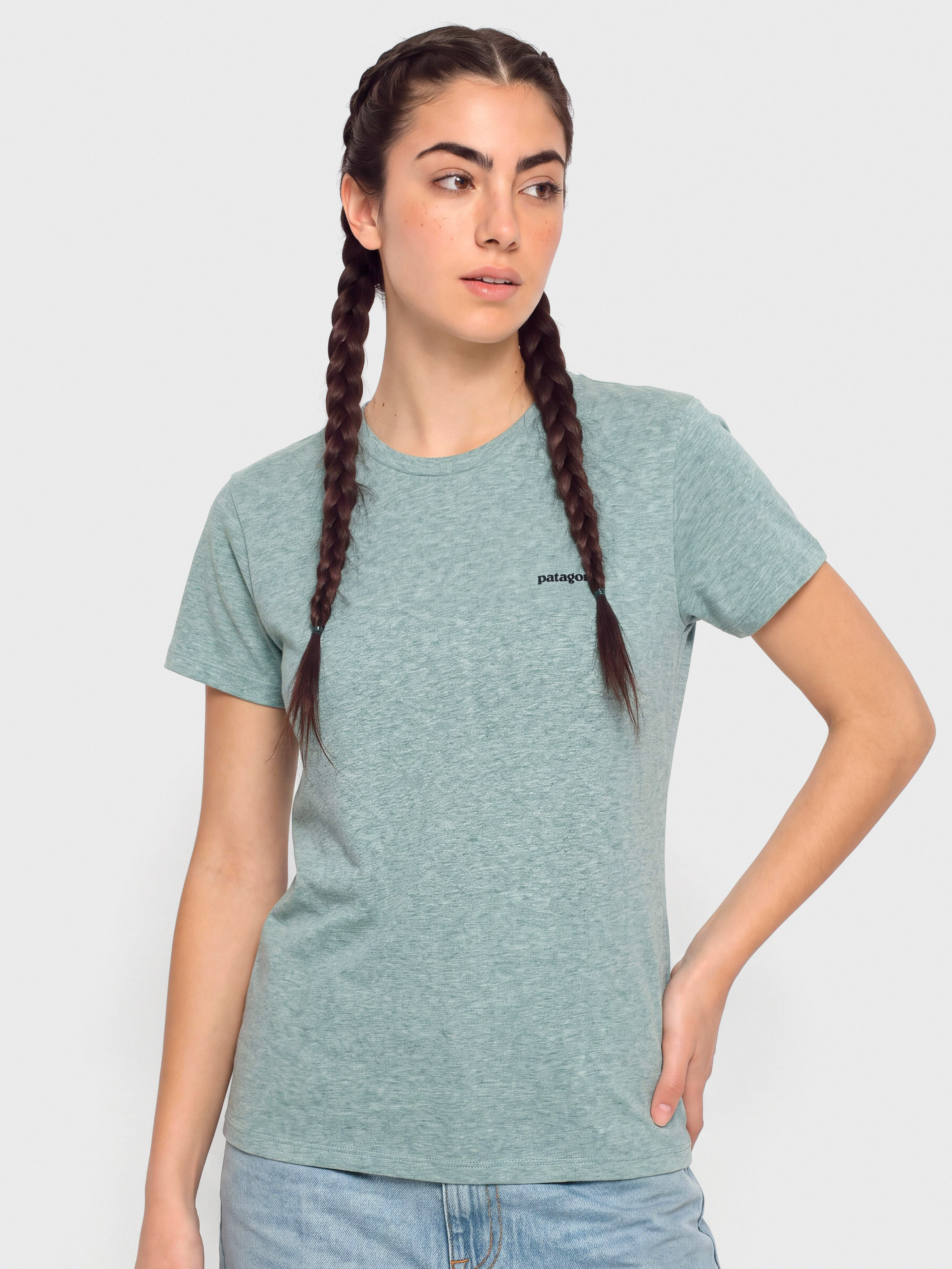 Tricou Patagonia P 6 Logo Responsibili Wmn (blue sage)