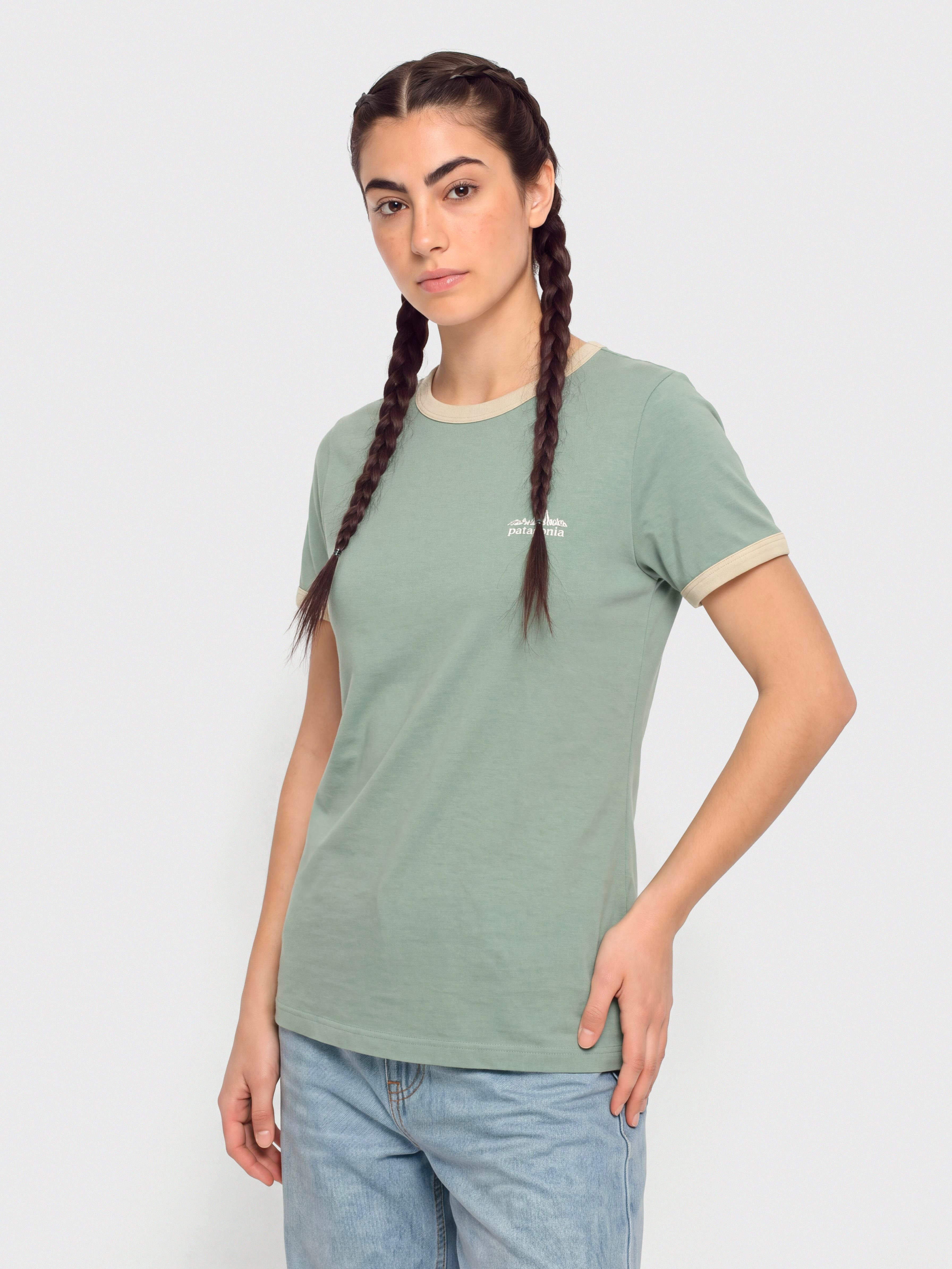 Tricou Patagonia Fitz Roy Foothills Ringer Wmn (cover green)