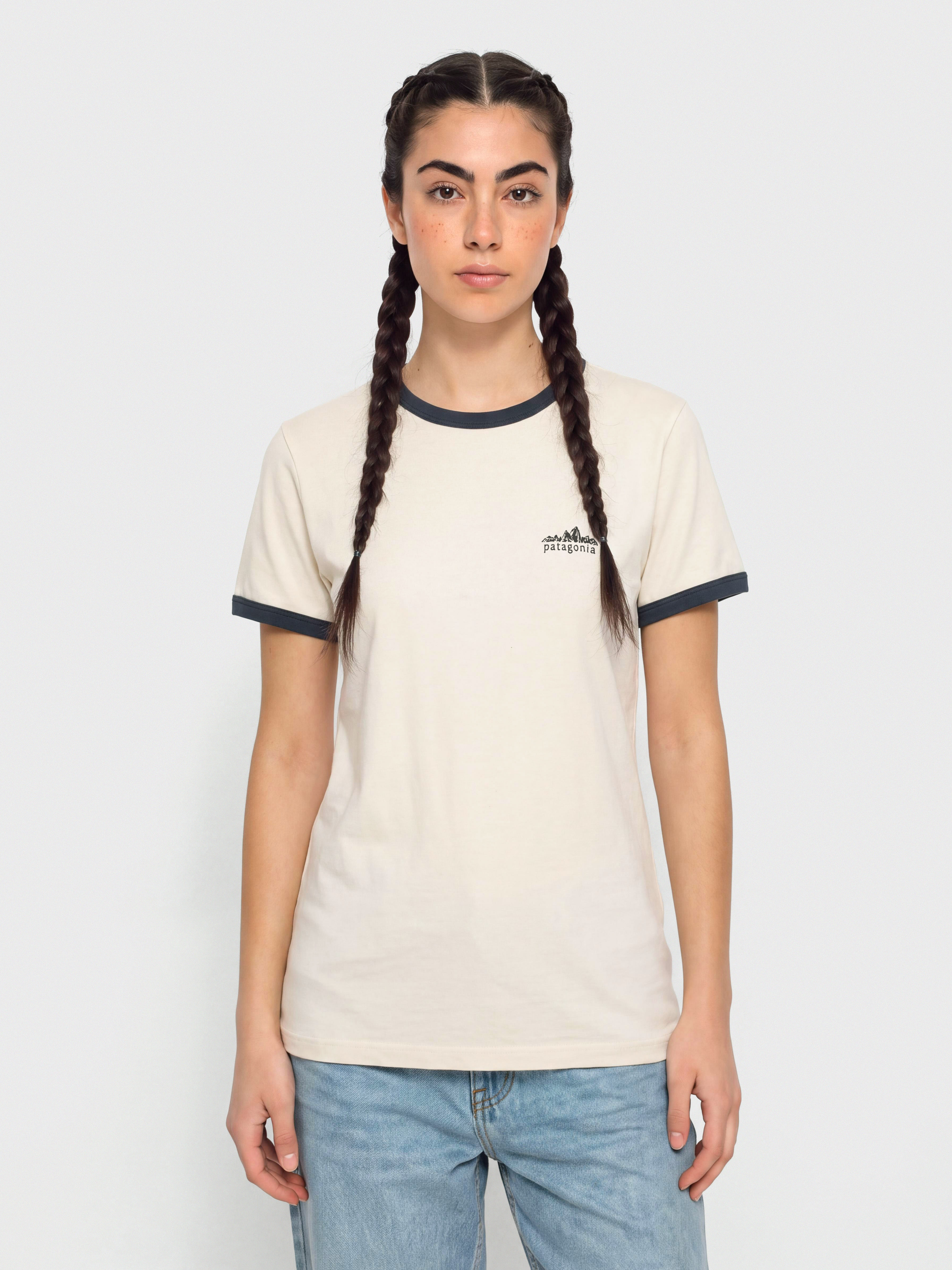Tricou Patagonia Fitz Roy Foothills Ringer Wmn (undyed natural)
