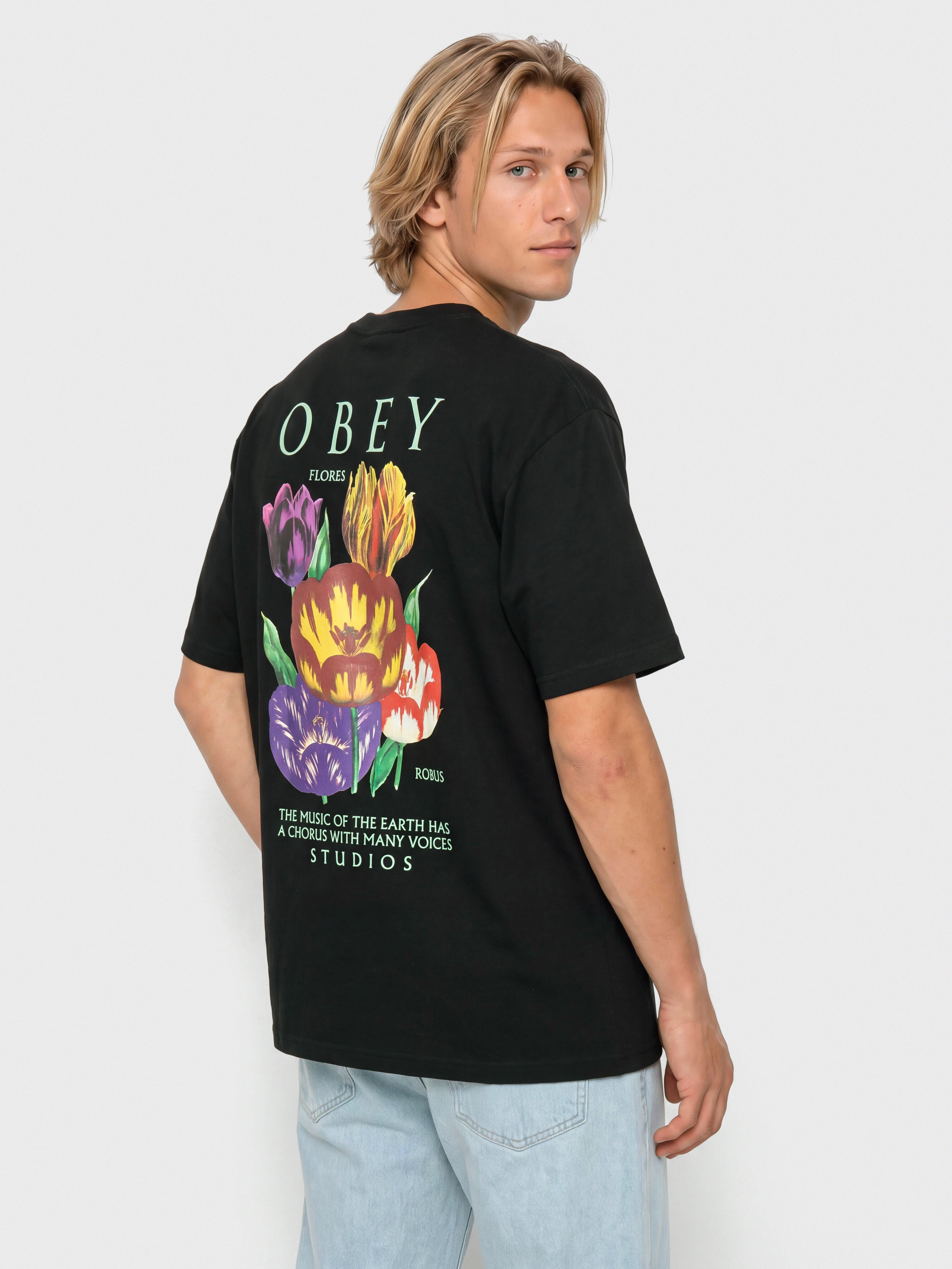 Tricou OBEY Flores Robus (black)