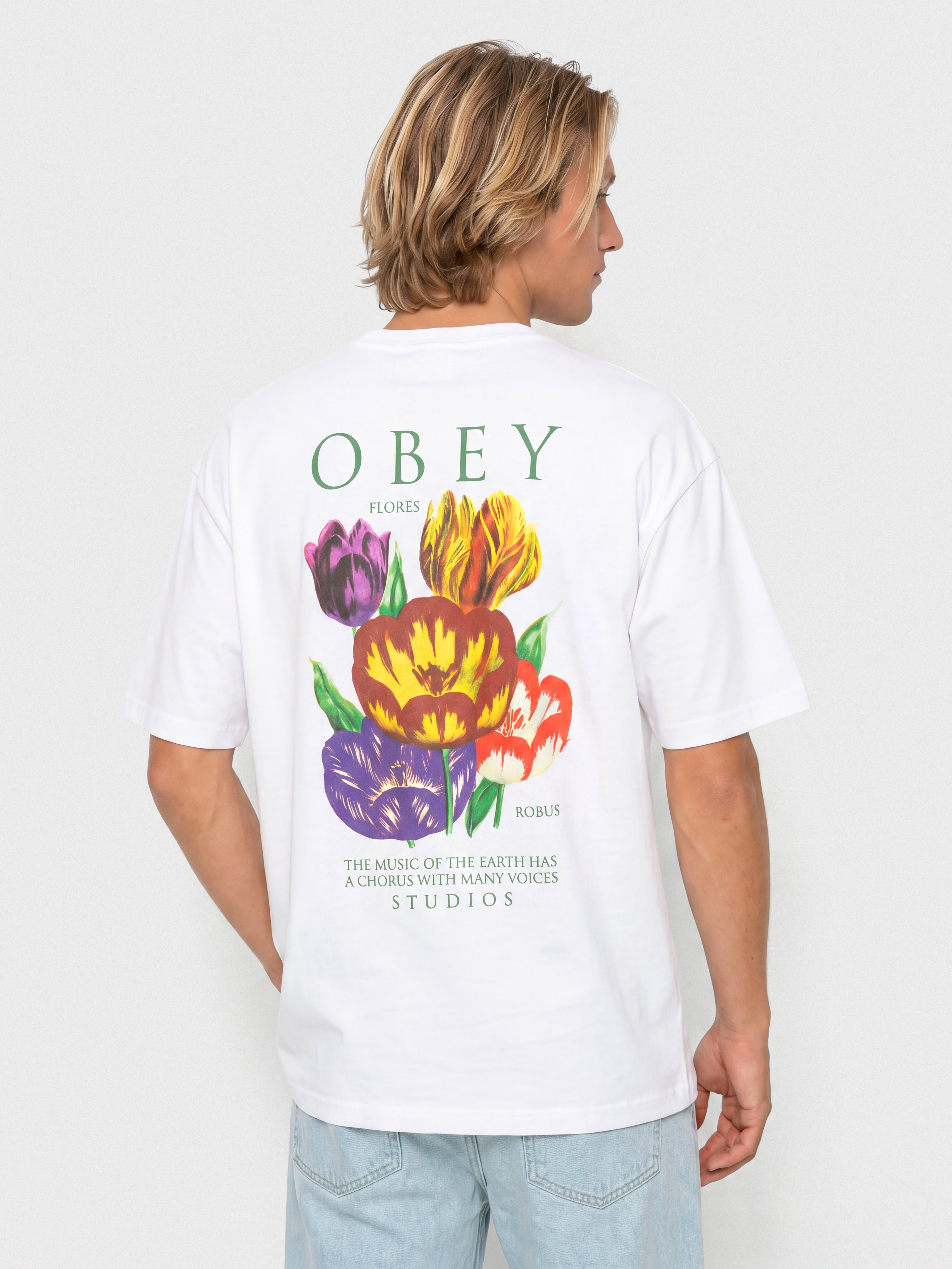 Tricou OBEY Flores Robus (white)