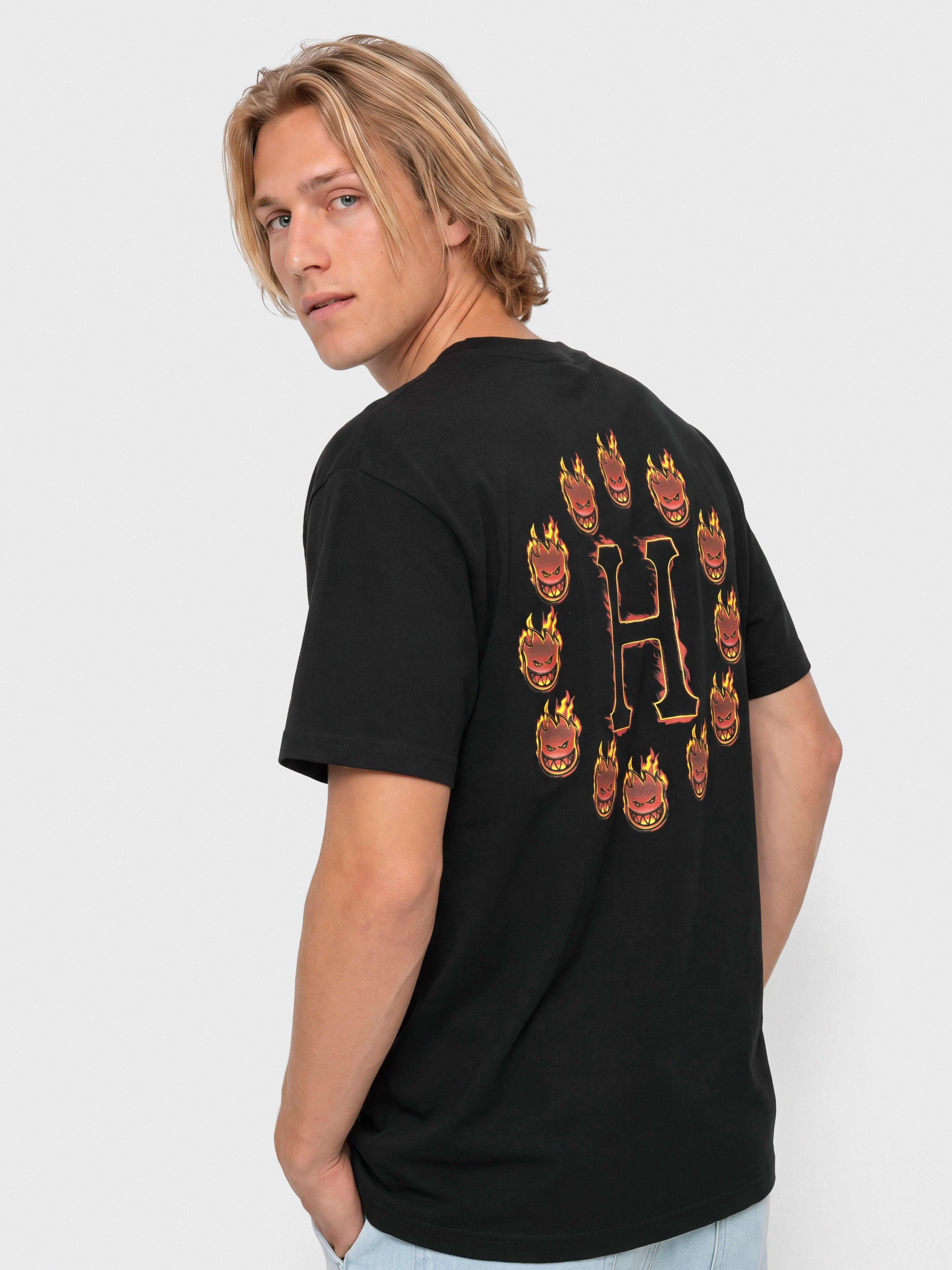 Tricou HUF X Spitfire Flame Galaxies (black)