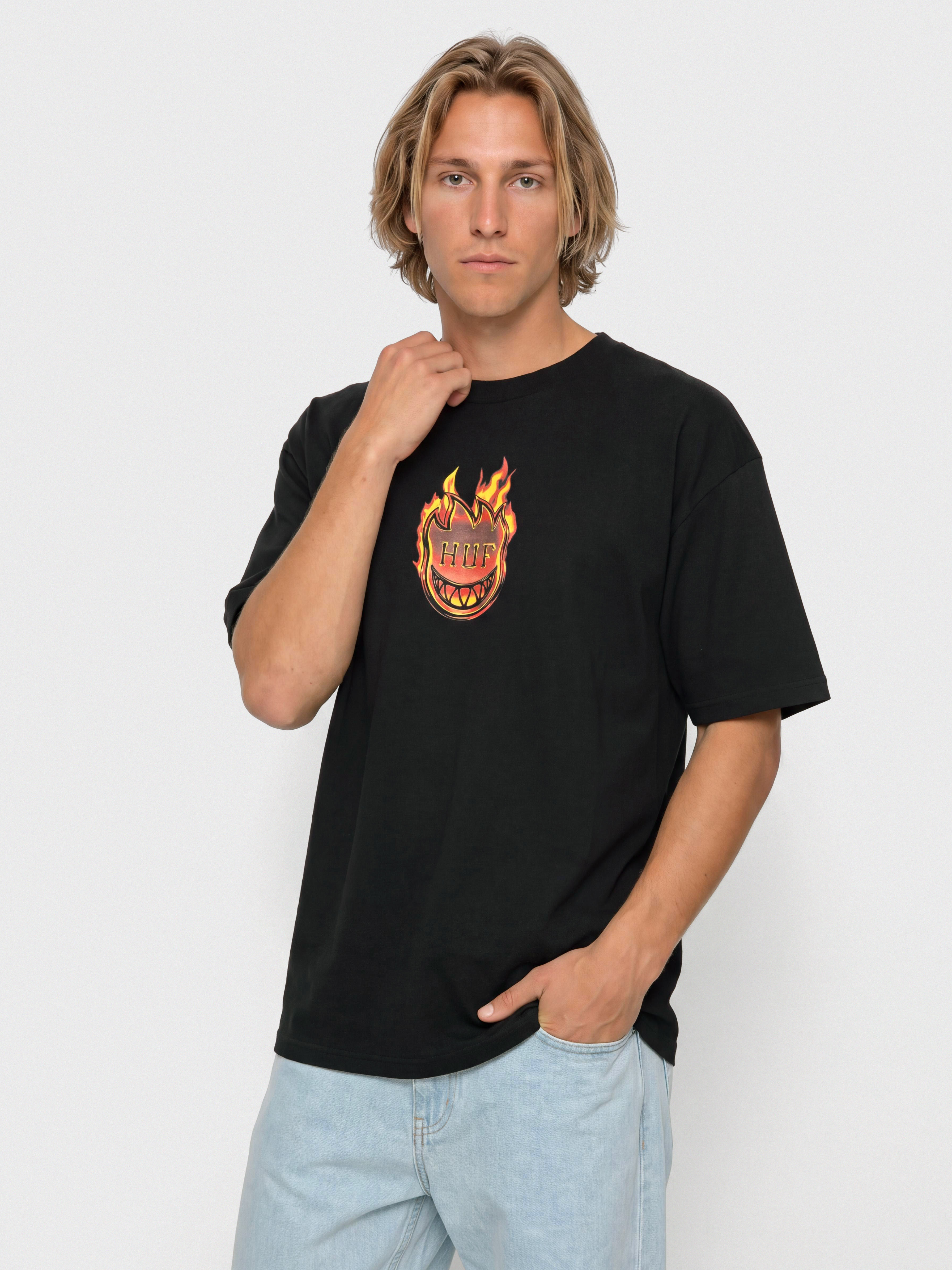 Tricou HUF X Spitfire Flame Galaxies (black)