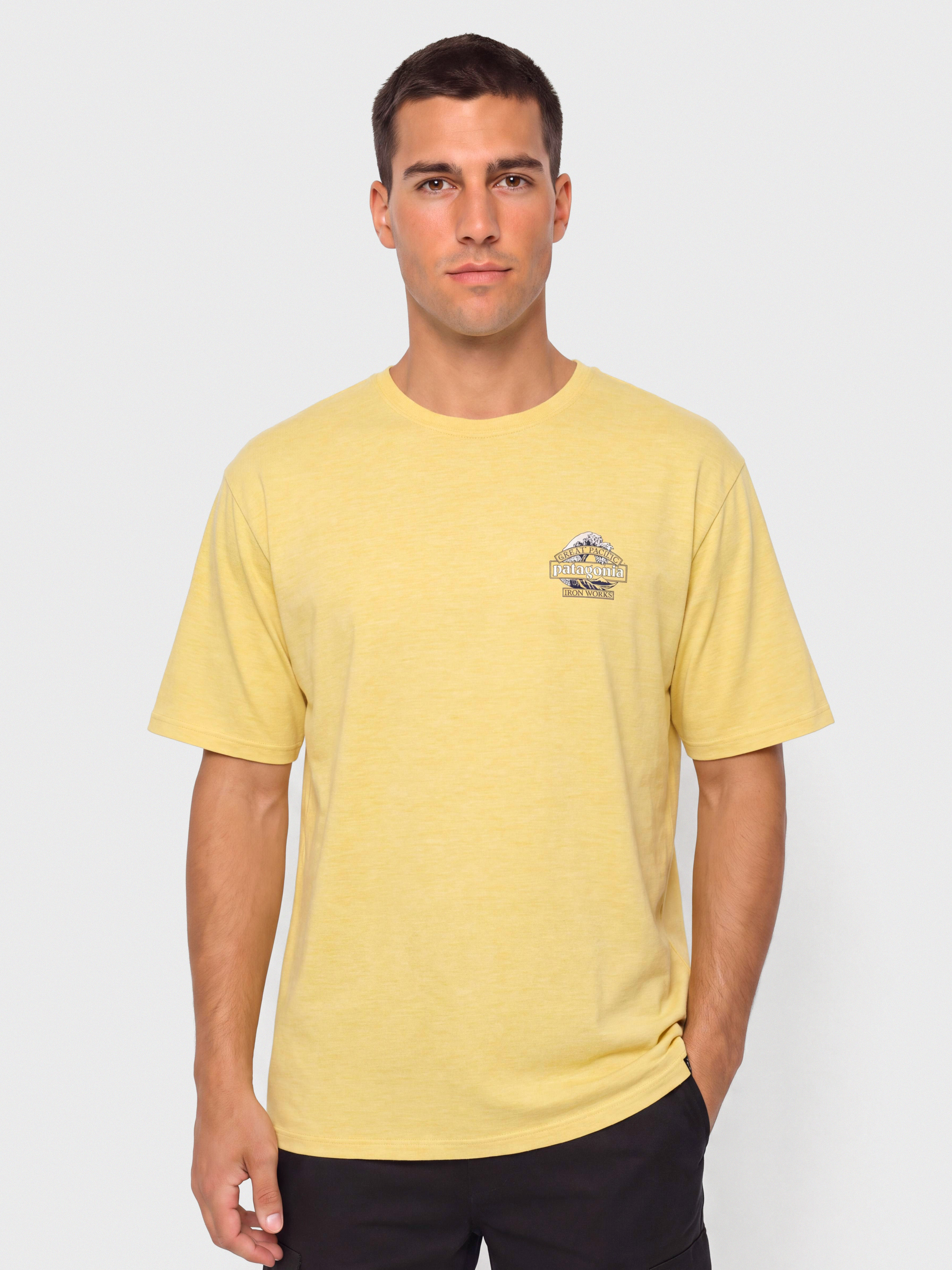 Tricou Patagonia Cap Cool Daily Great Waves (limestone yellow light limestone yellow x dye)