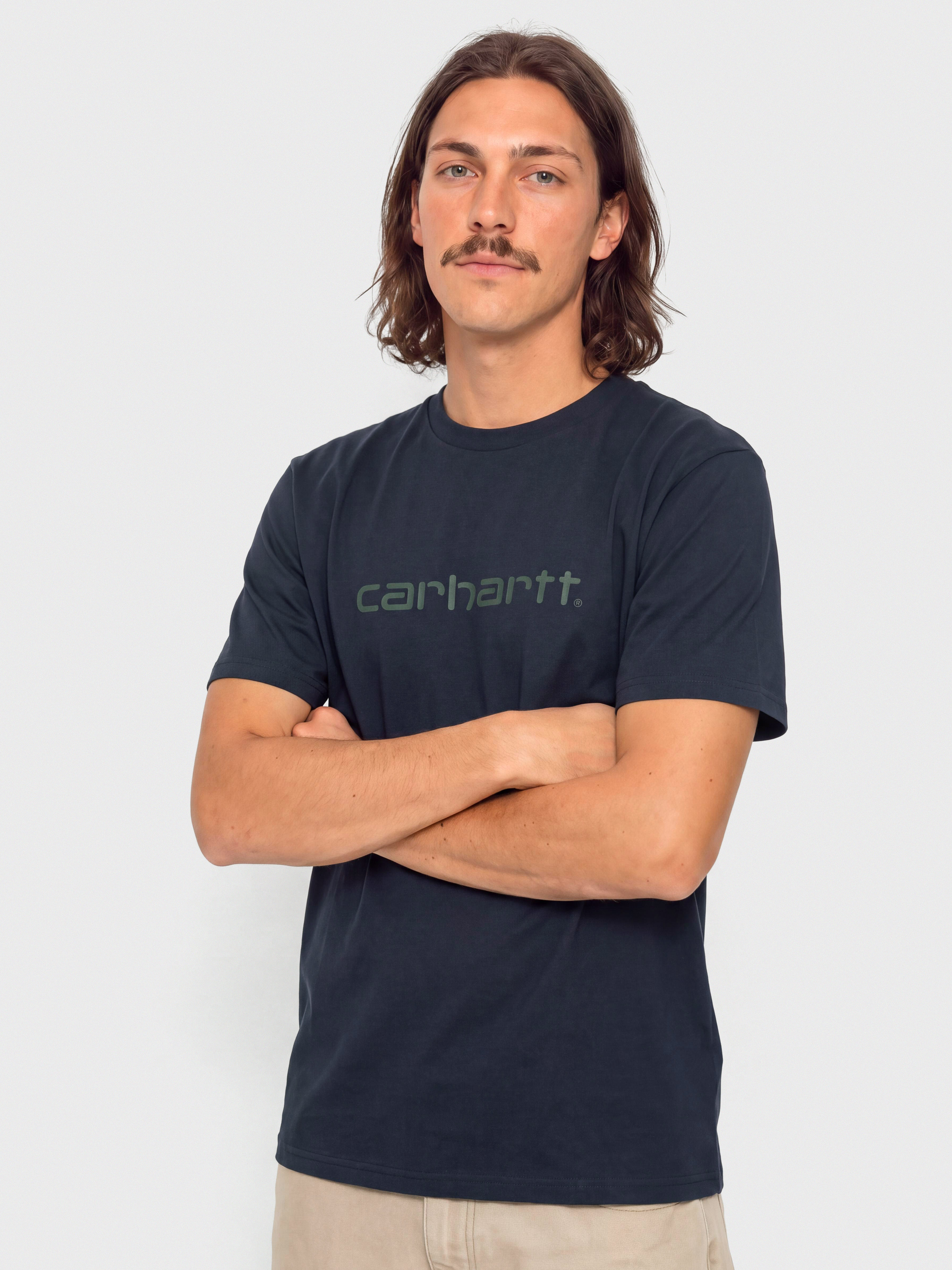 Tricou Carhartt WIP Script (dark navy/dark scarab)