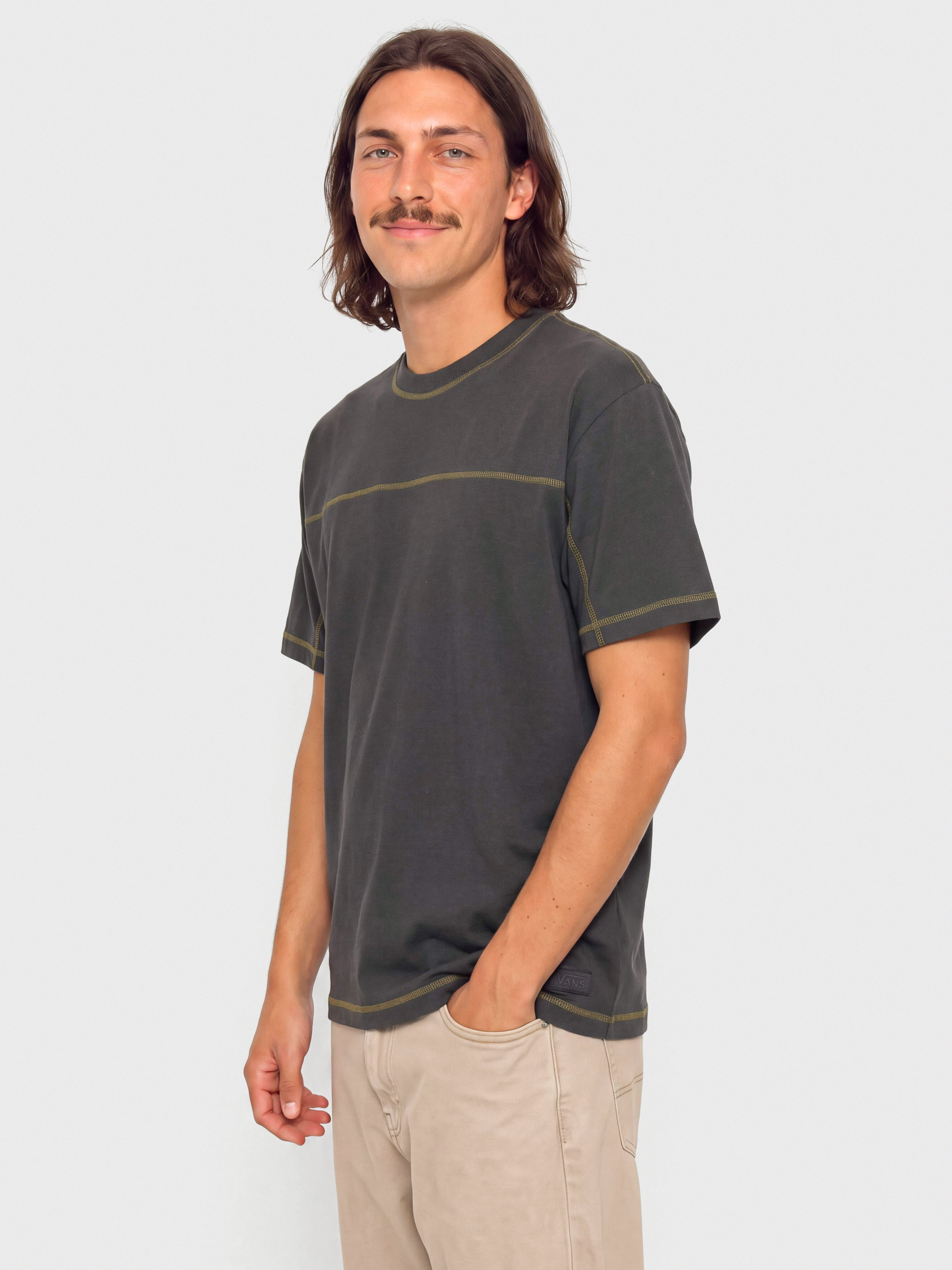 Tricou Vans Contrast Stitch Loose Fit (charcoal grey)