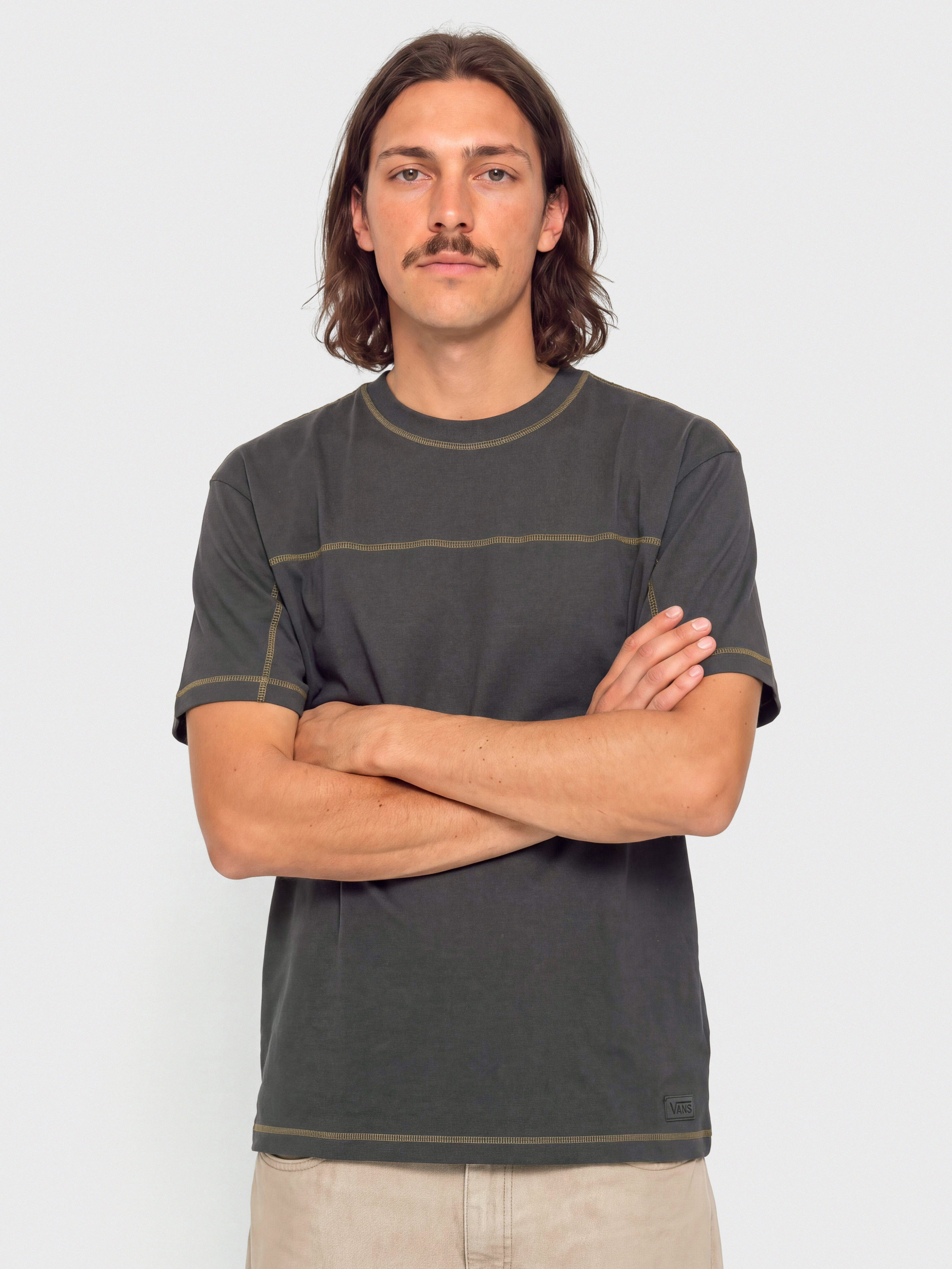 Tricou Vans Contrast Stitch Loose Fit (charcoal grey)