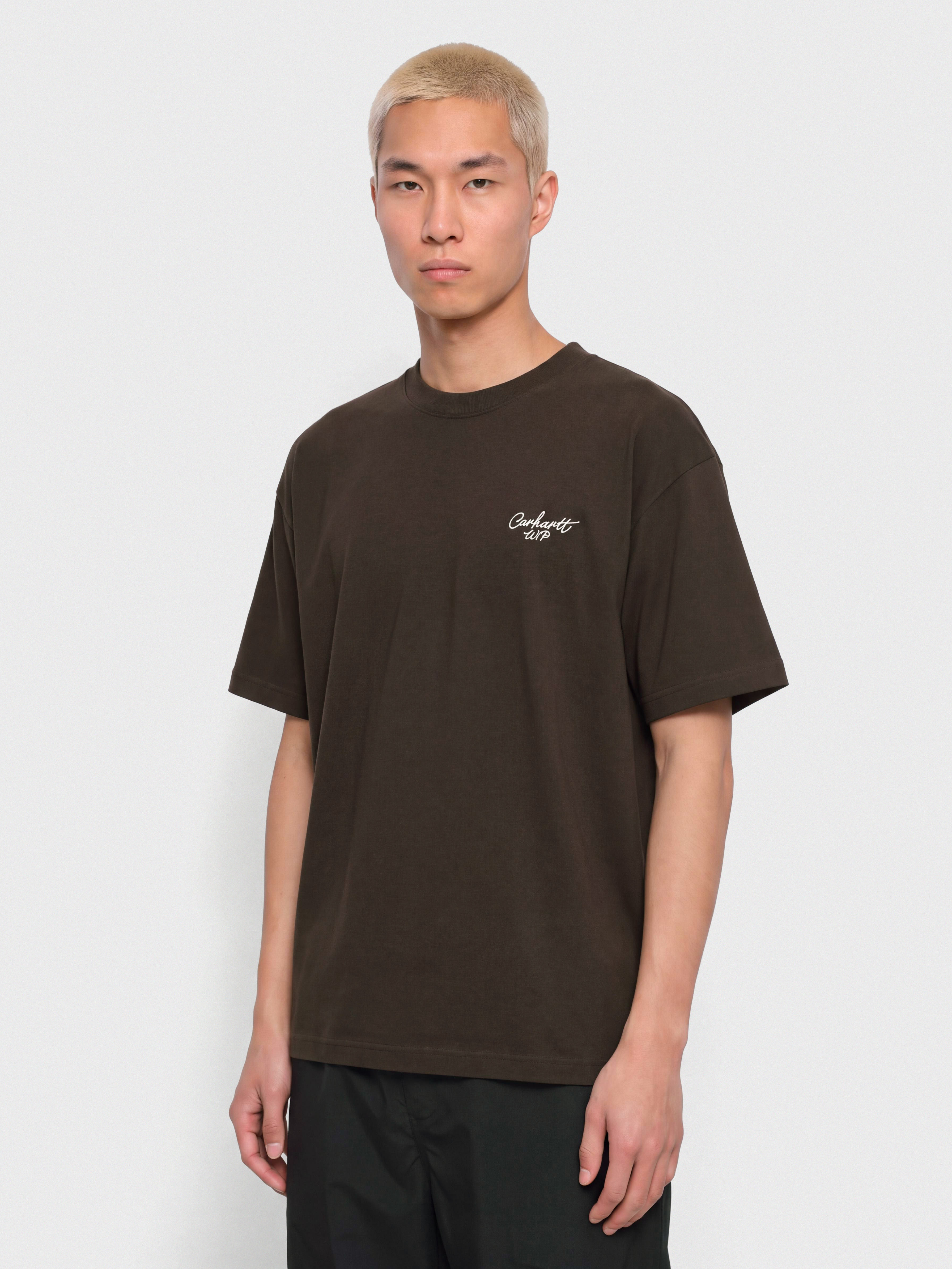 Tricou Carhartt WIP Signature Script (tobacco/natural)