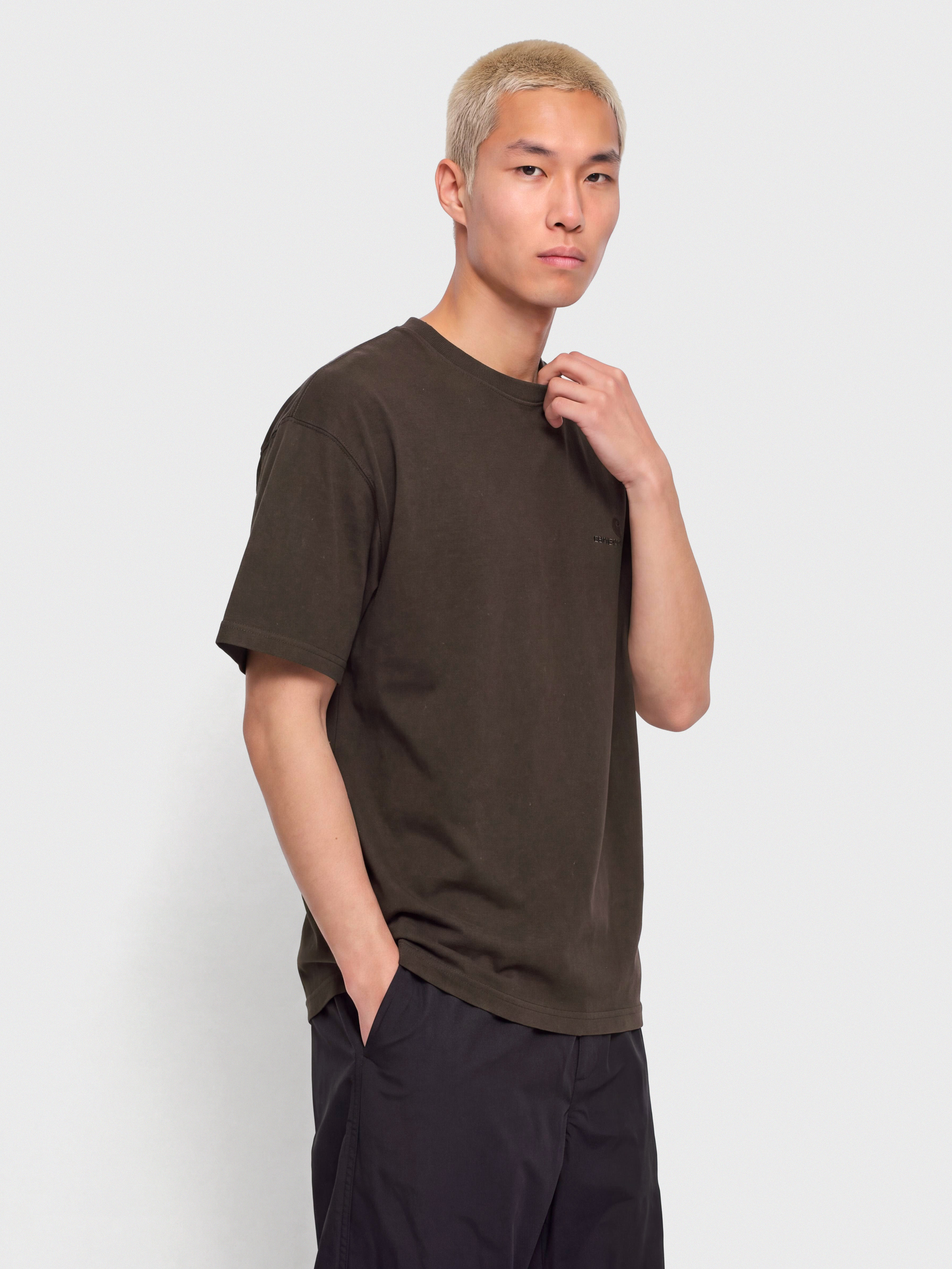 Tricou Carhartt WIP Lambert (tobacco/moon wash)