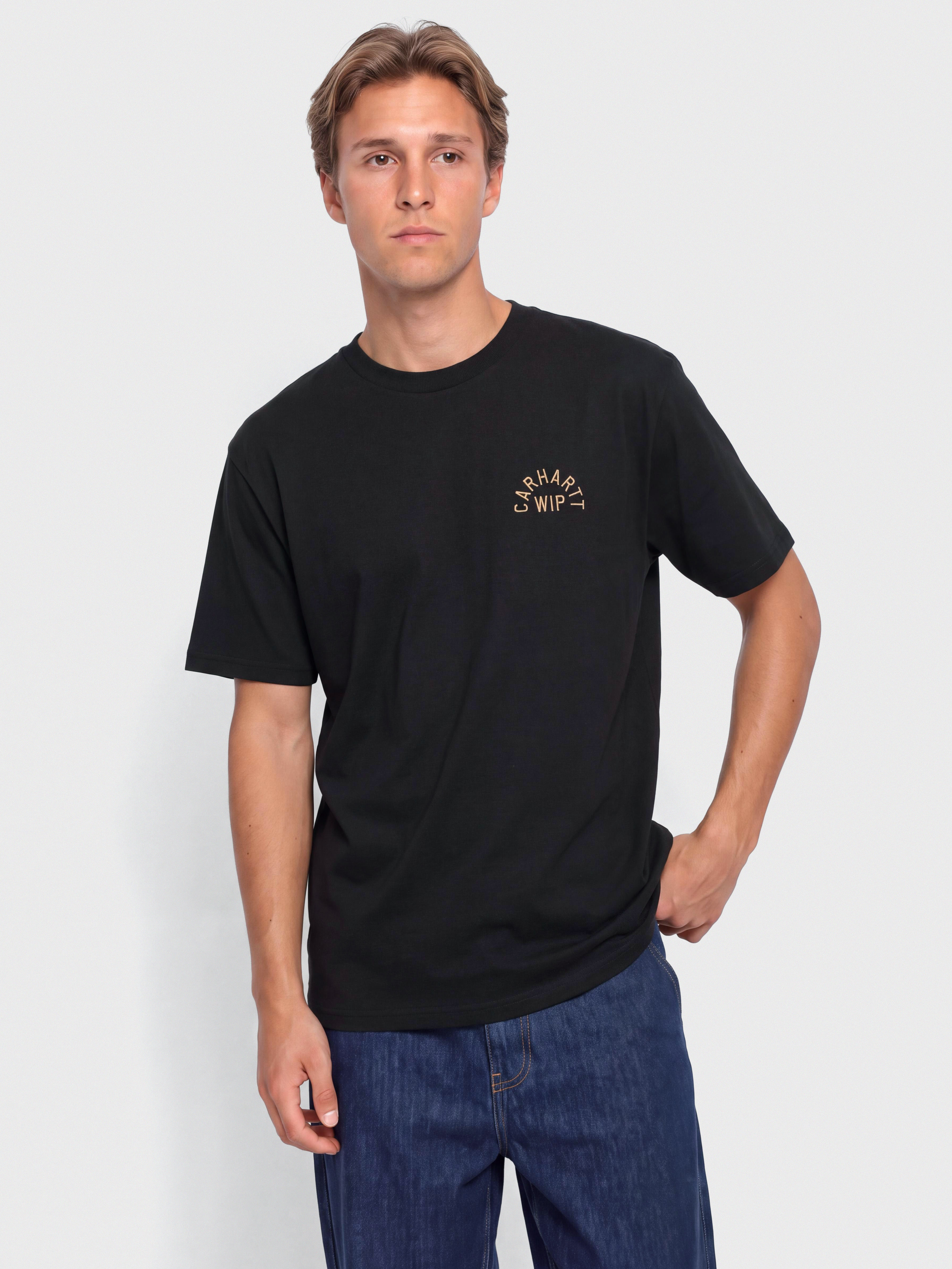Tricou Carhartt WIP Arch Script (black/wip h brown)