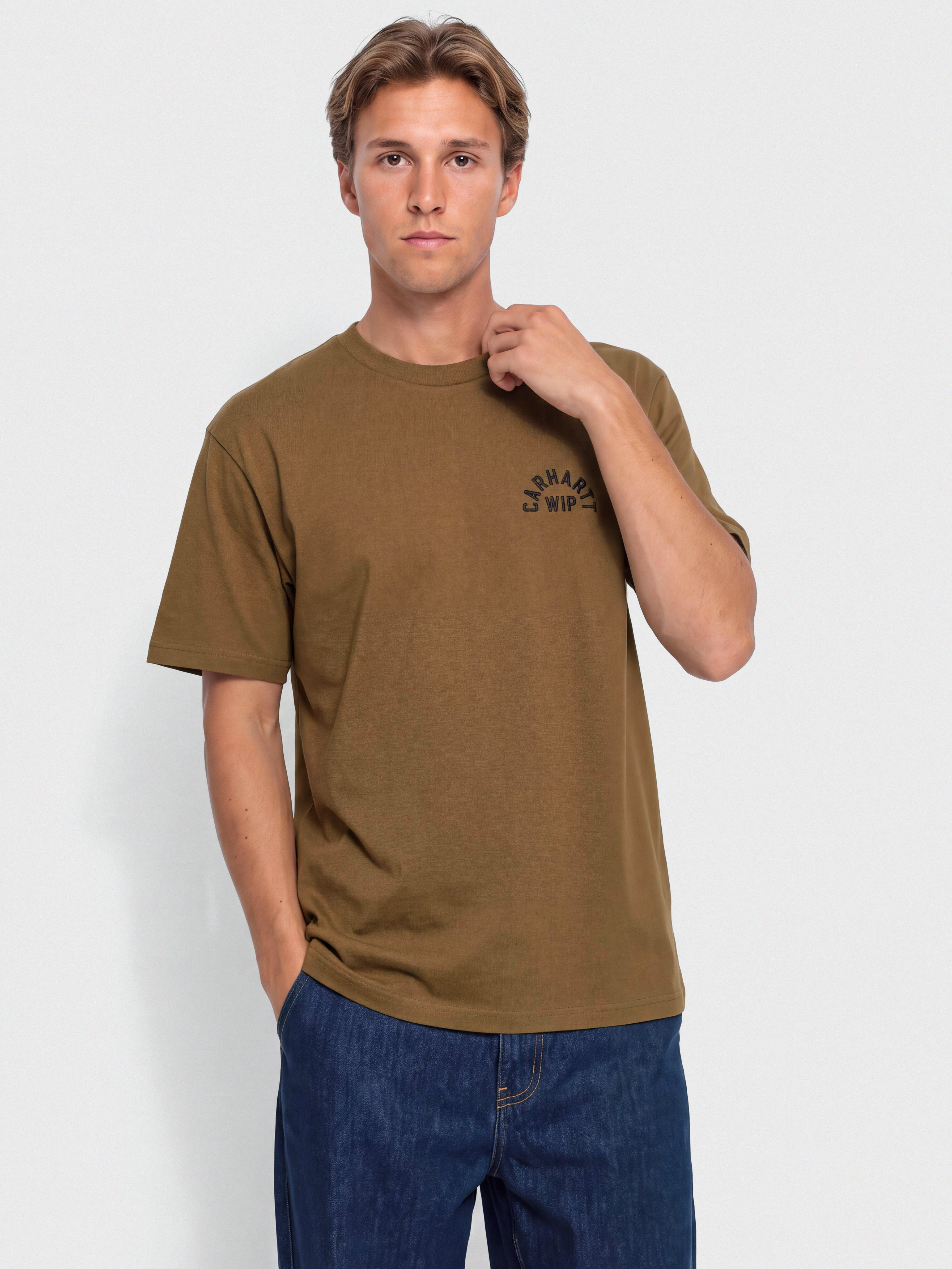 Tricou Carhartt WIP Arch Script (wip h brown/black)