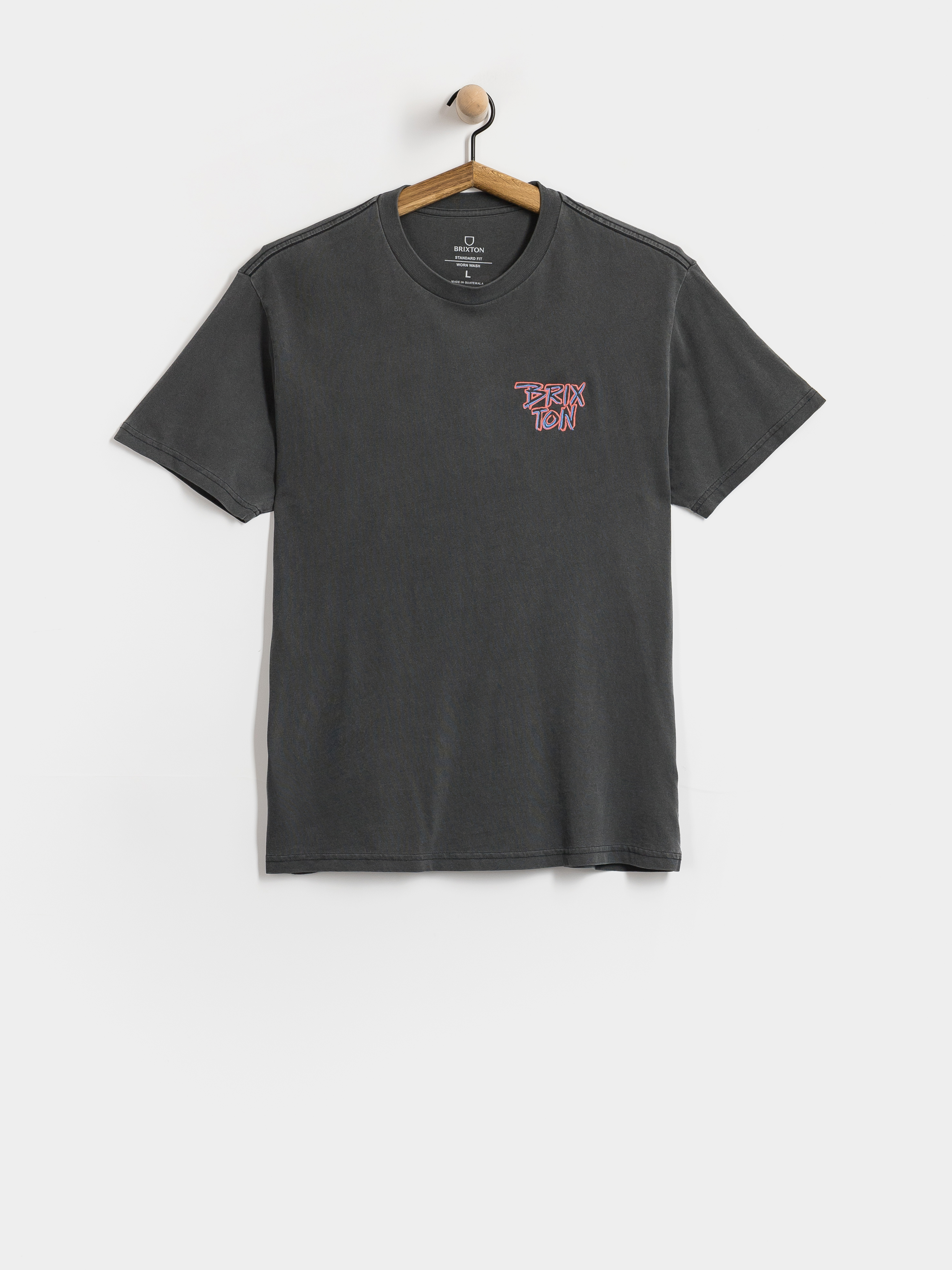 Tricou Brixton Rockton Stnd (black worn wash)