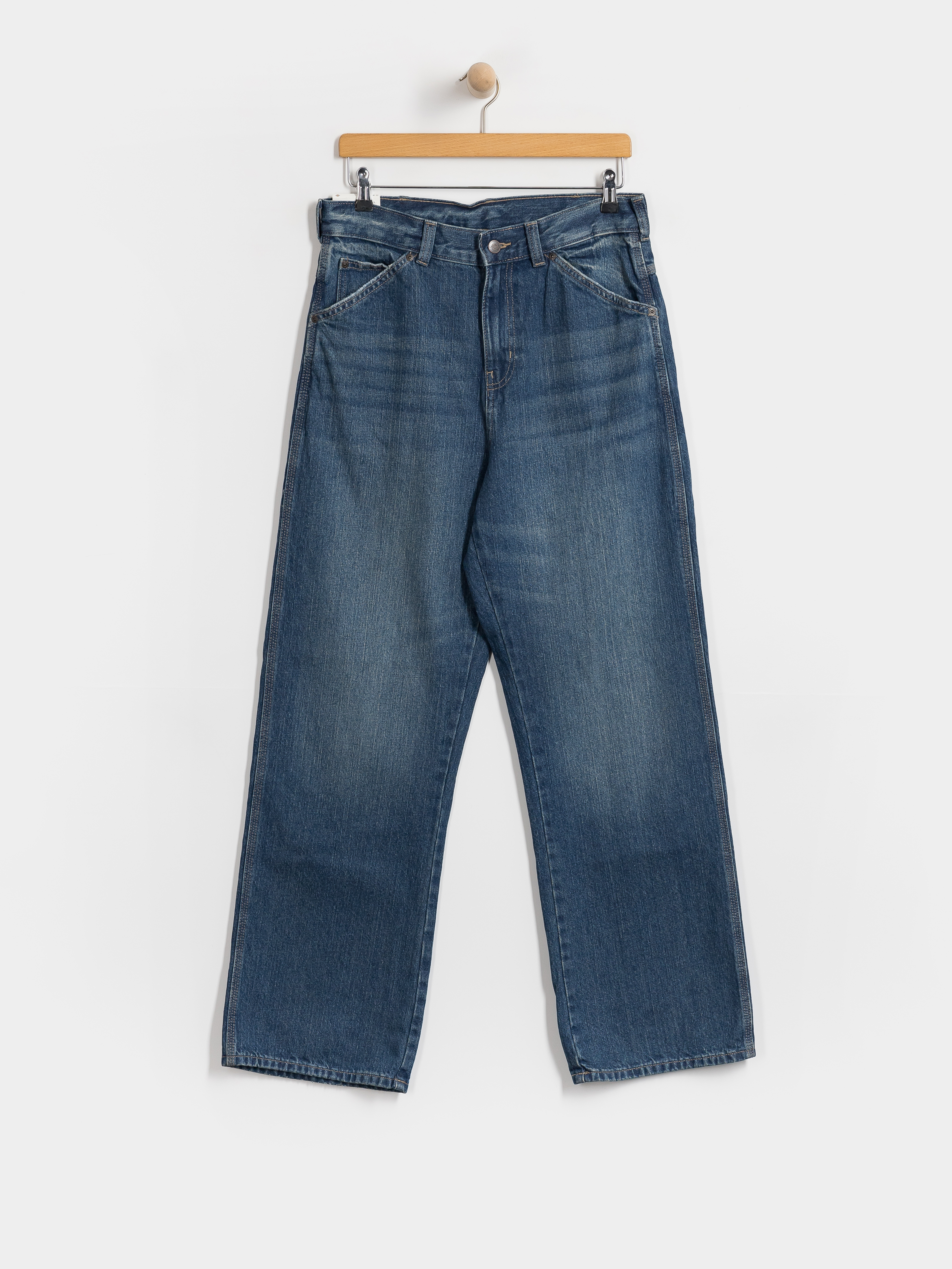 Pantaloni Dickies Springerville Baggy Straight Work Jeans (mid blue fade wash)