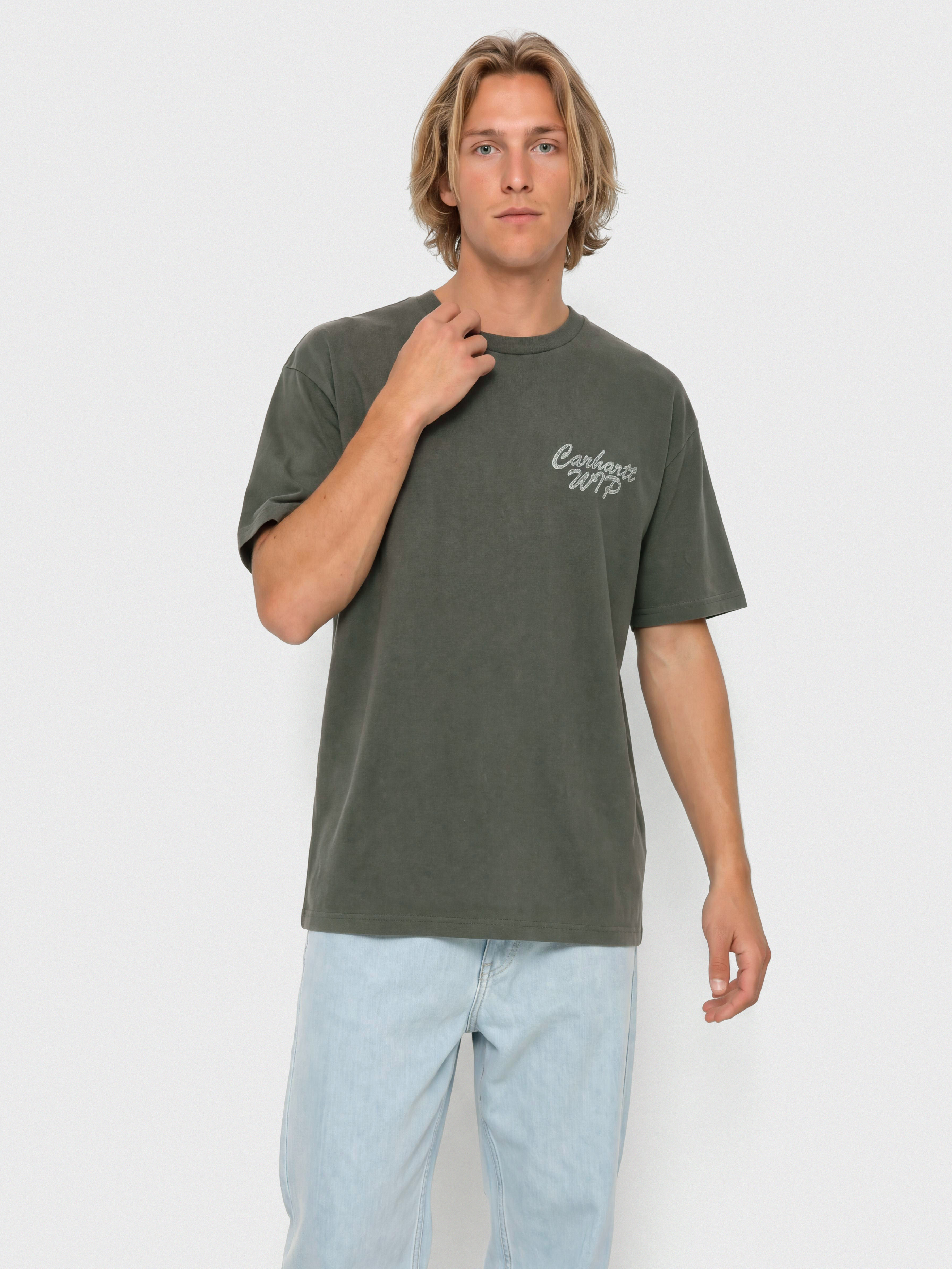 Tricou Carhartt WIP Hatching Script (black/garment dyed)