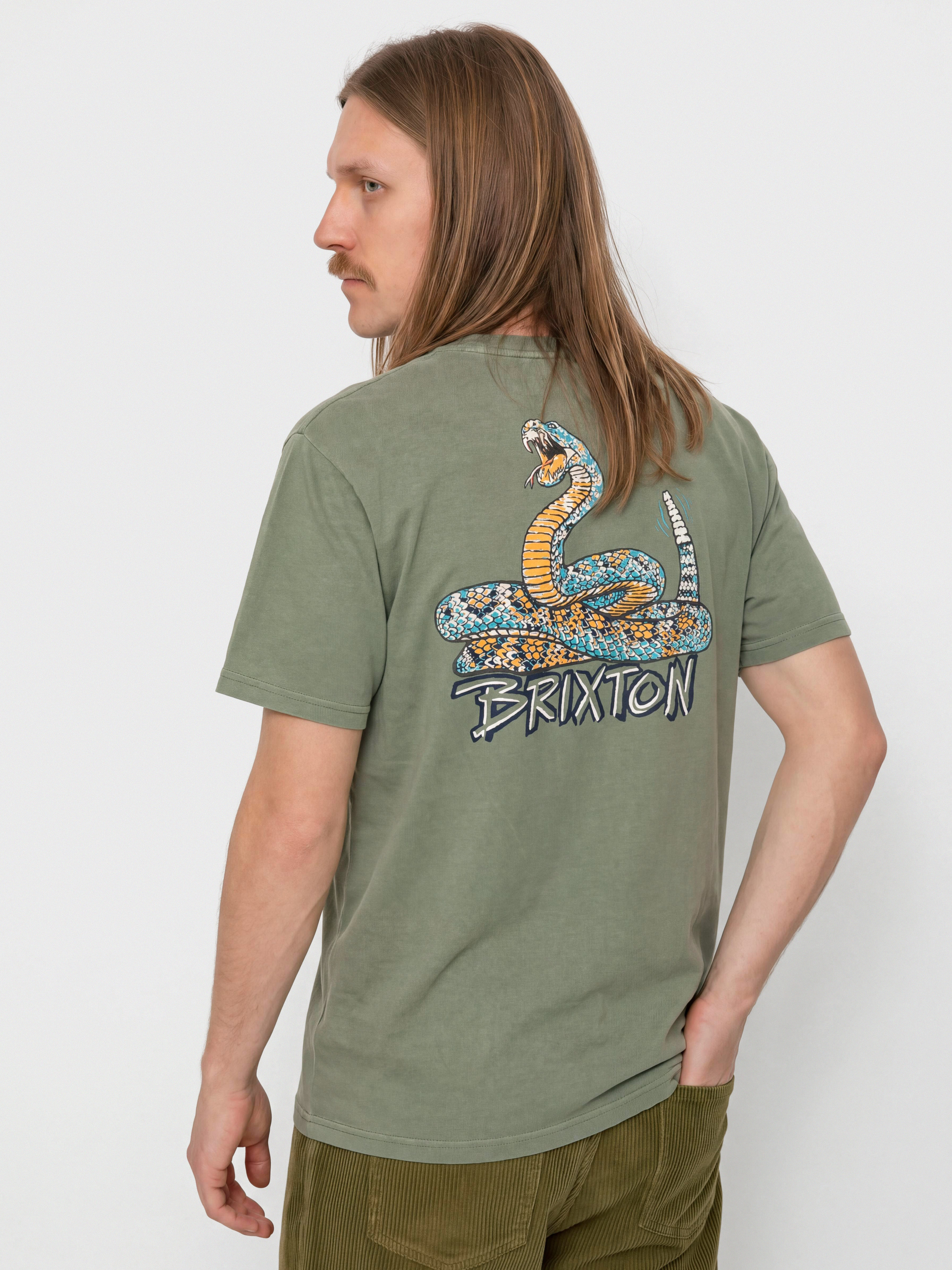 Tricou Brixton Rockton Stnd (olive surplus worn wash)
