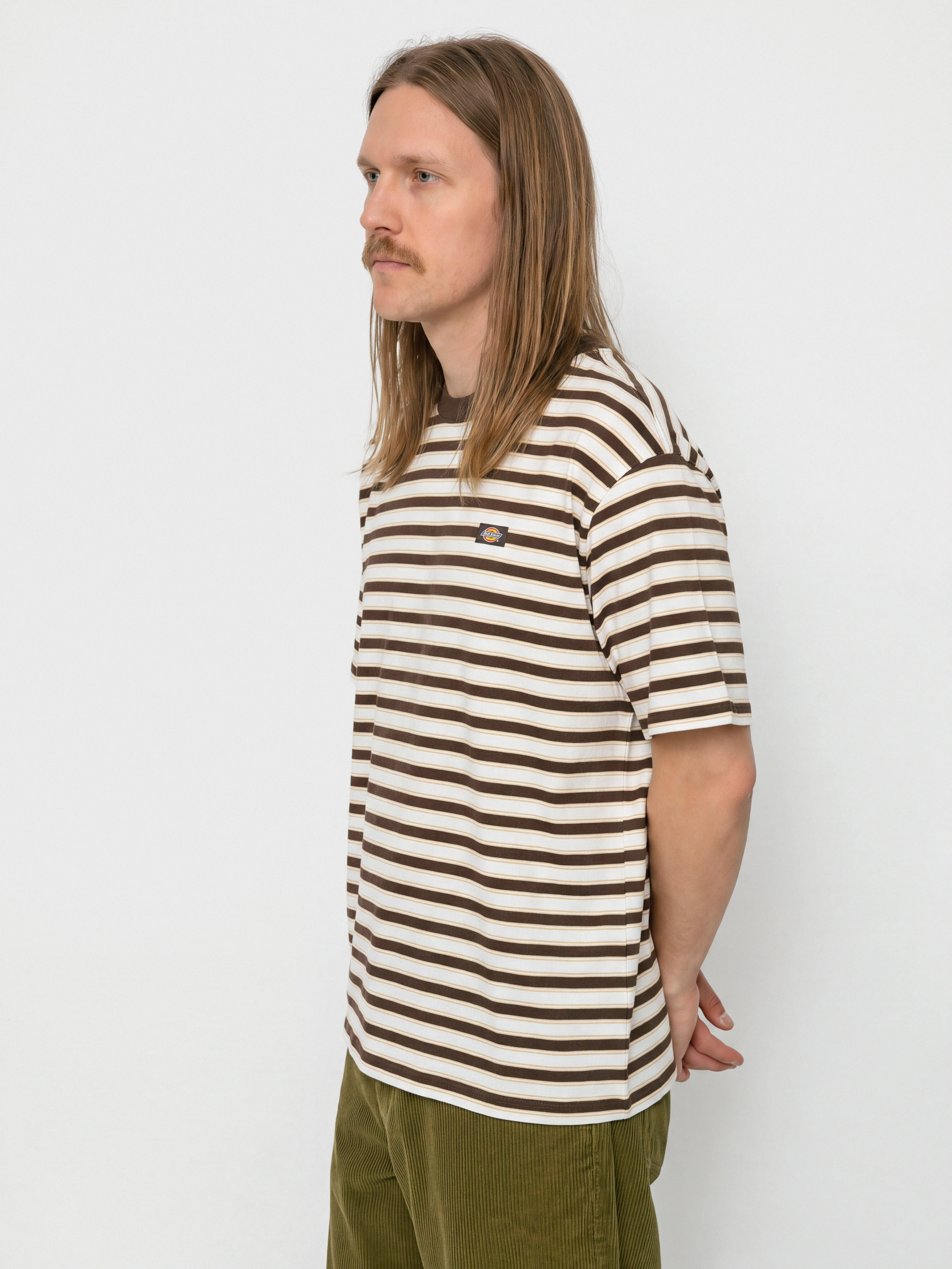Tricou Dickies Stripe (chocolate brown)