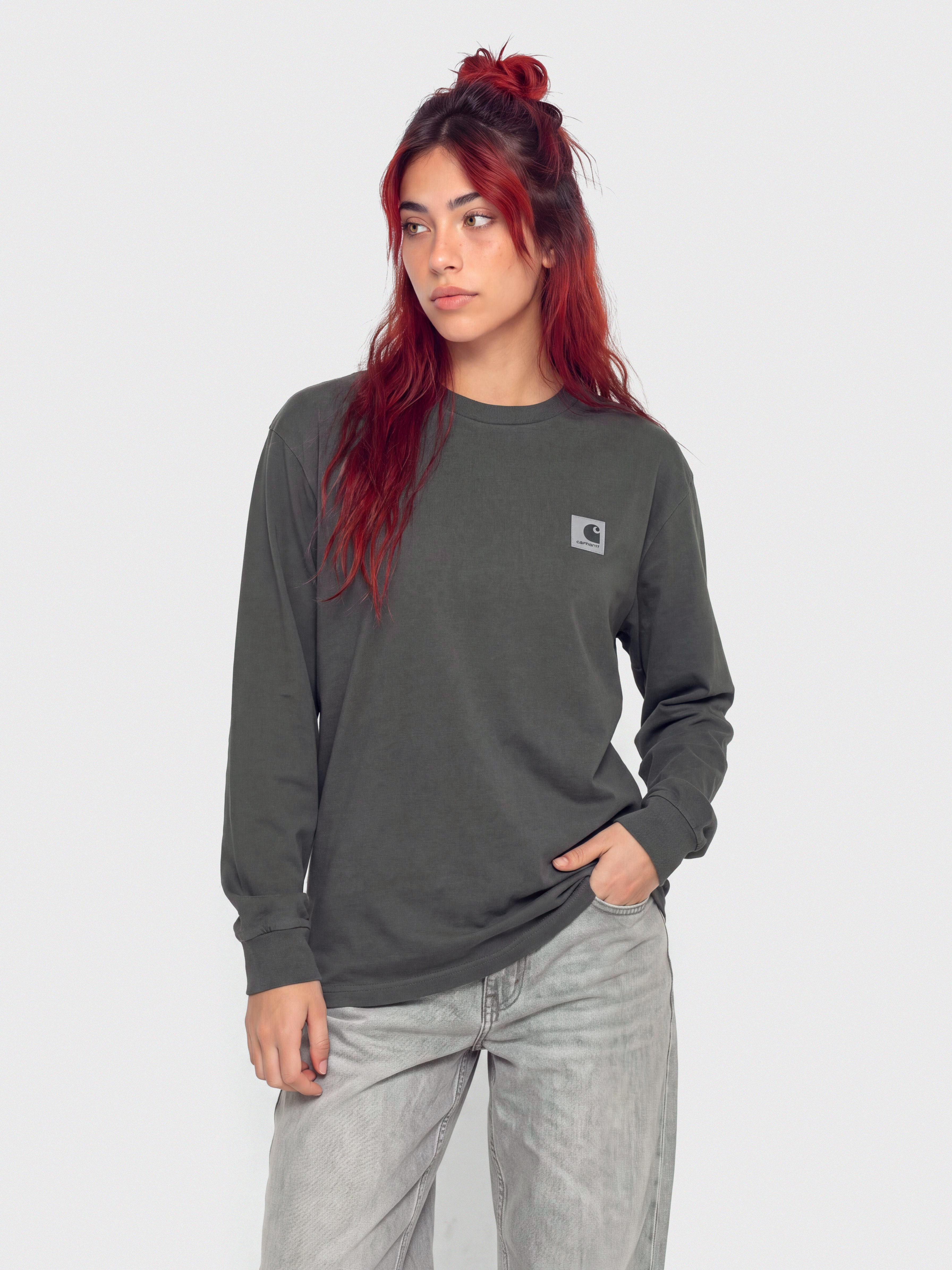 Longsleeve Carhartt WIP Nelson Wmn (black/garment dyed)