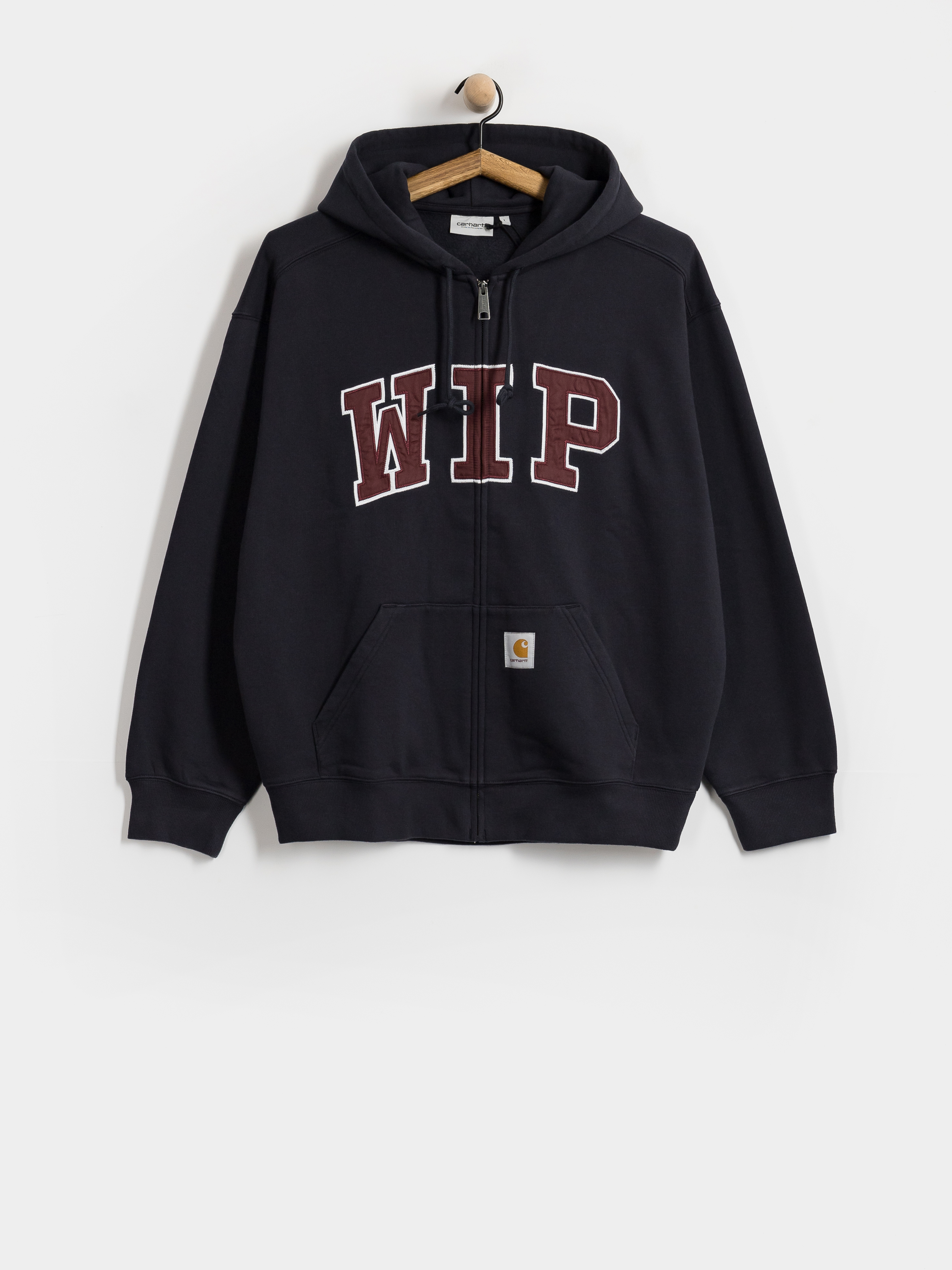 Hanorac cu glugă Carhartt WIP WIP ZHD (dark navy/stone washed)