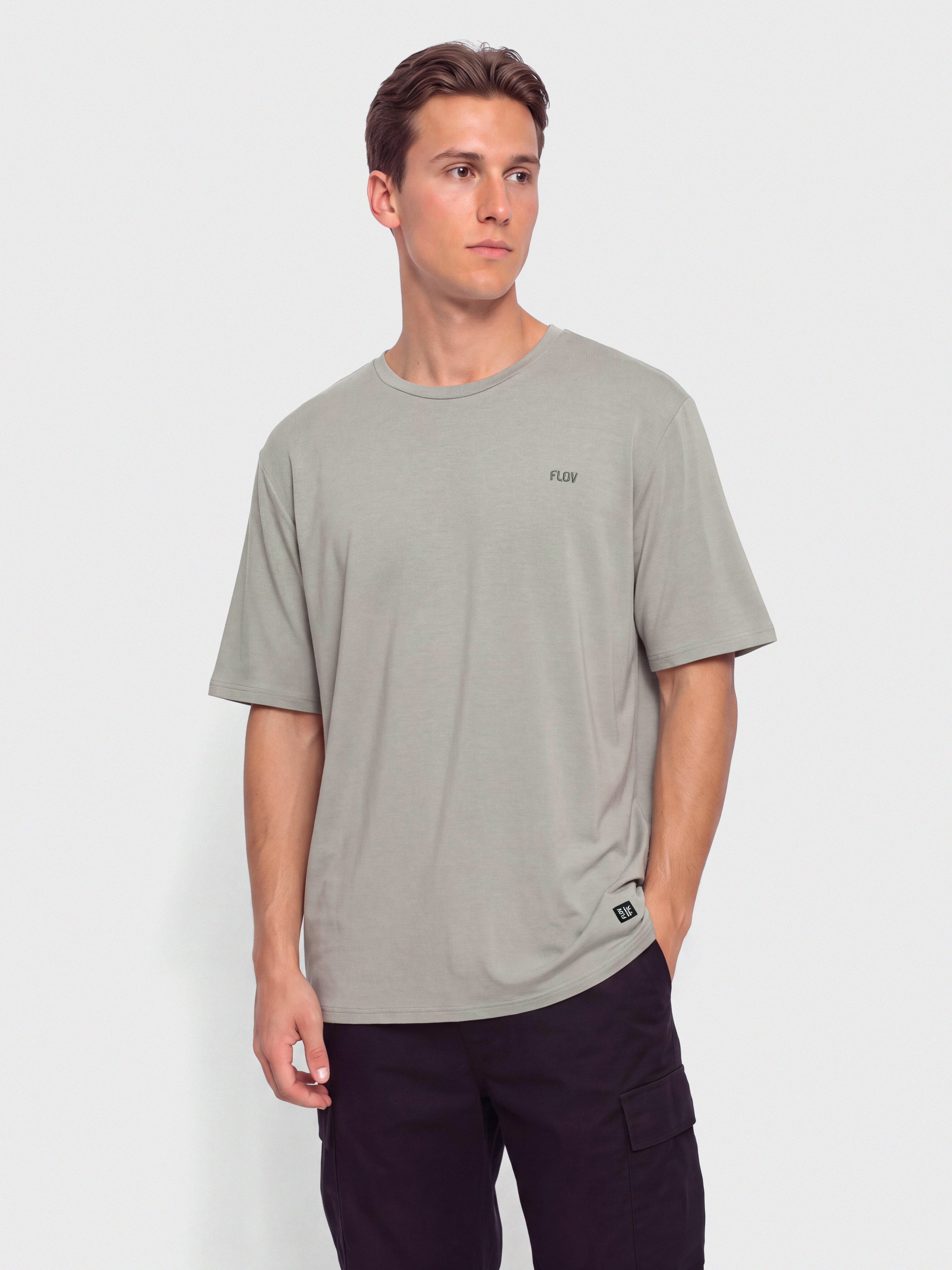 Tricou FLOV Birken Relaxed (light grey/light grey)