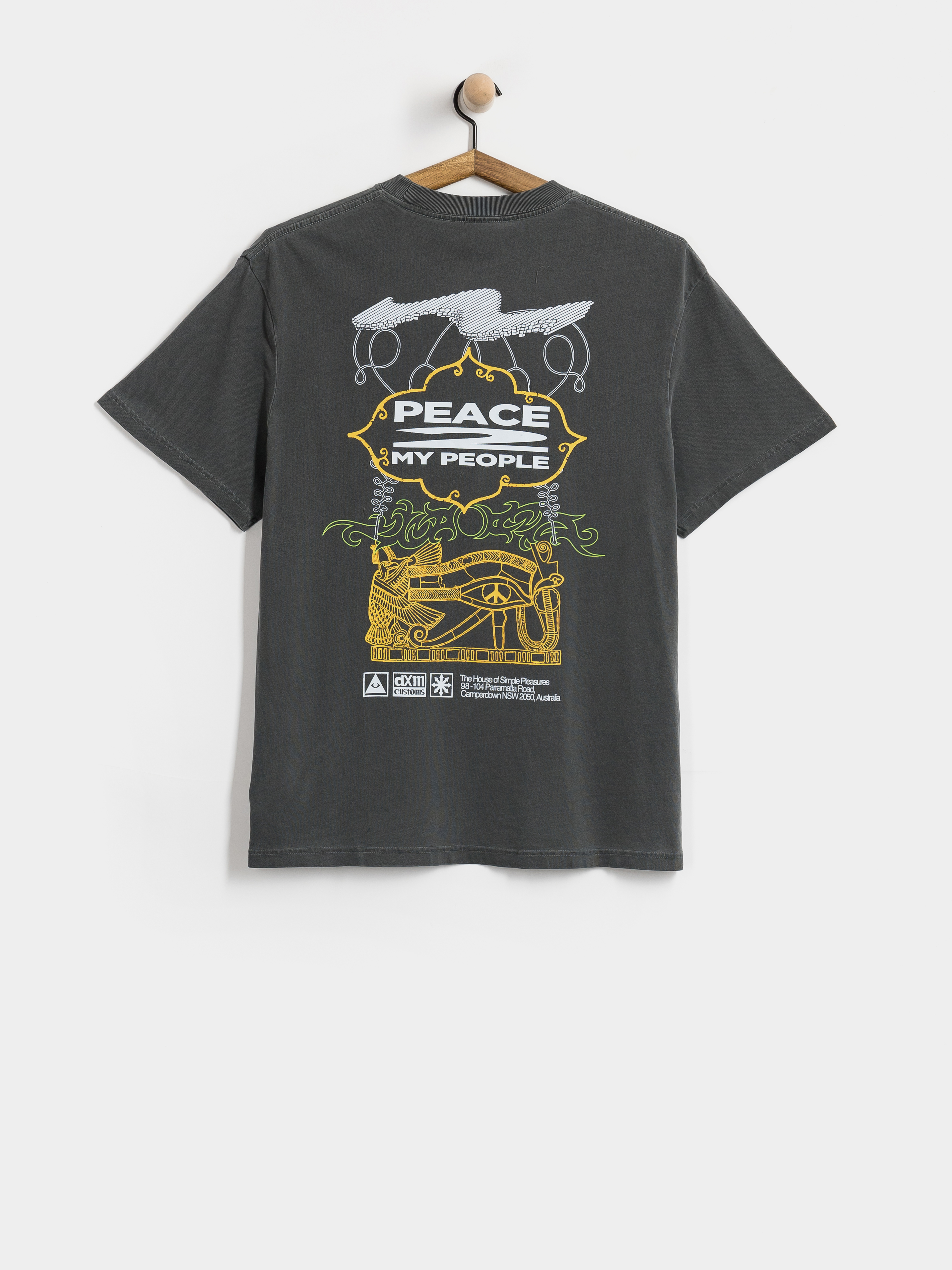 Tricou Deus Ex Machina Easy Peacey (anthracite grey)
