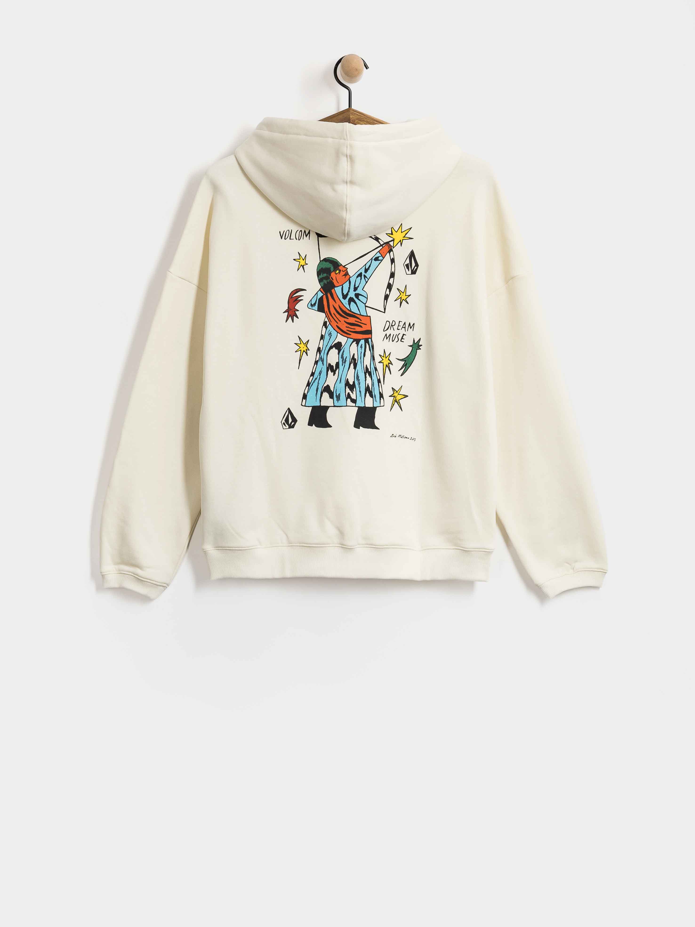 Hanorac cu glugă Volcom Radical Daze Up HD Wmn (off white)
