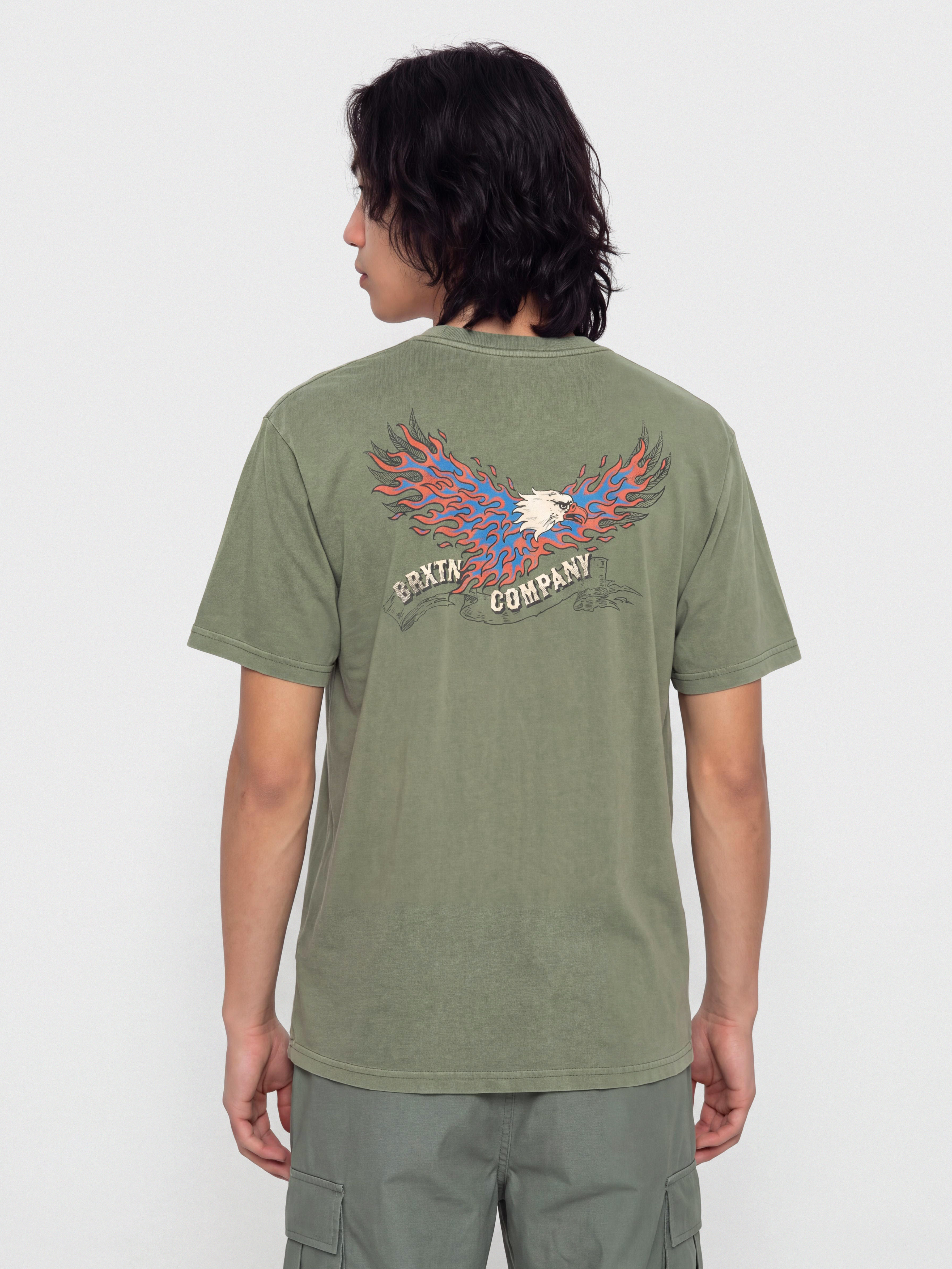 Tricou Brixton Blazing Stnd (olive surplus worn wash)