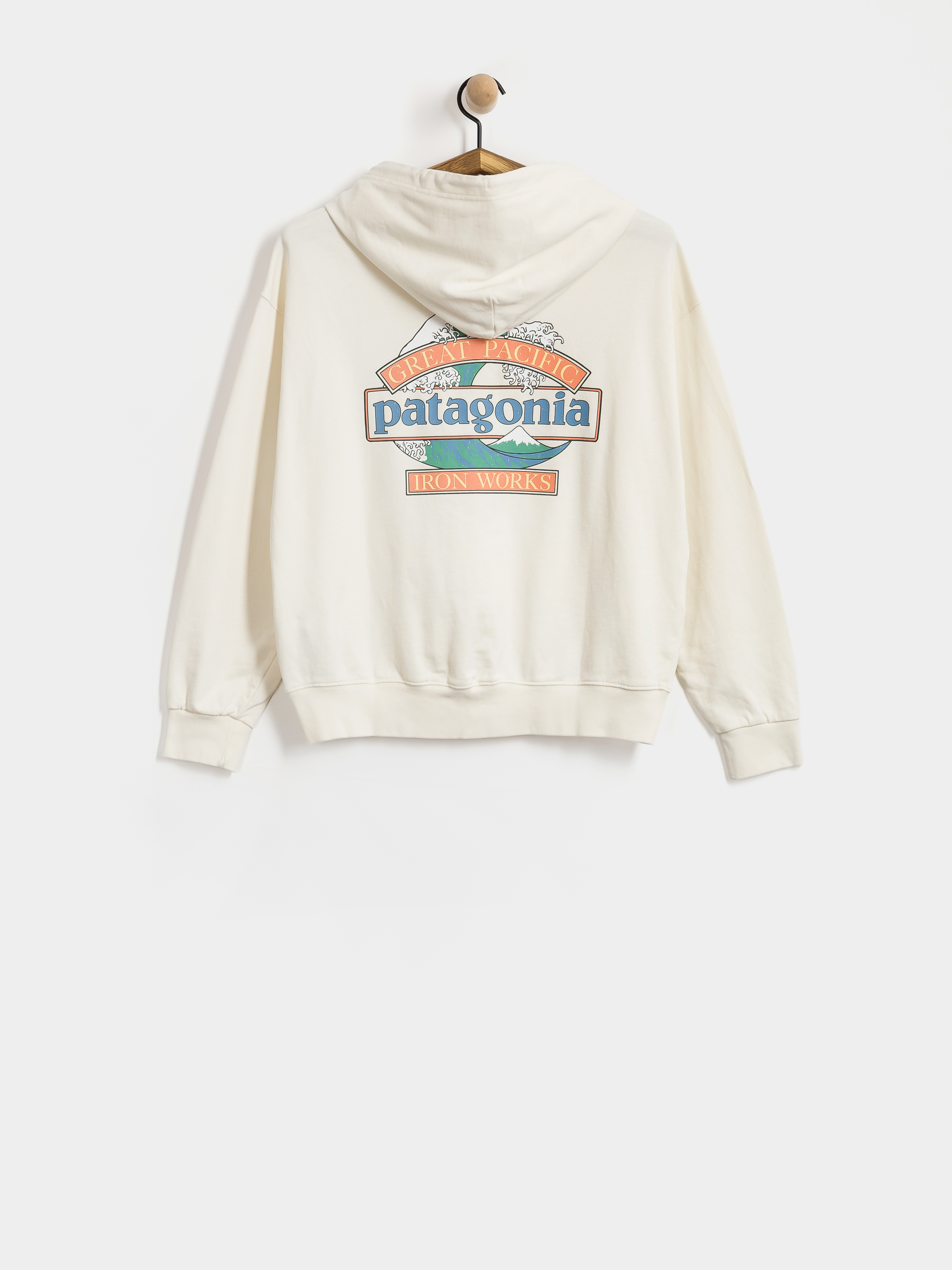Hanorac cu glugă Patagonia Great Waves Daily HD Wmn (wool white)