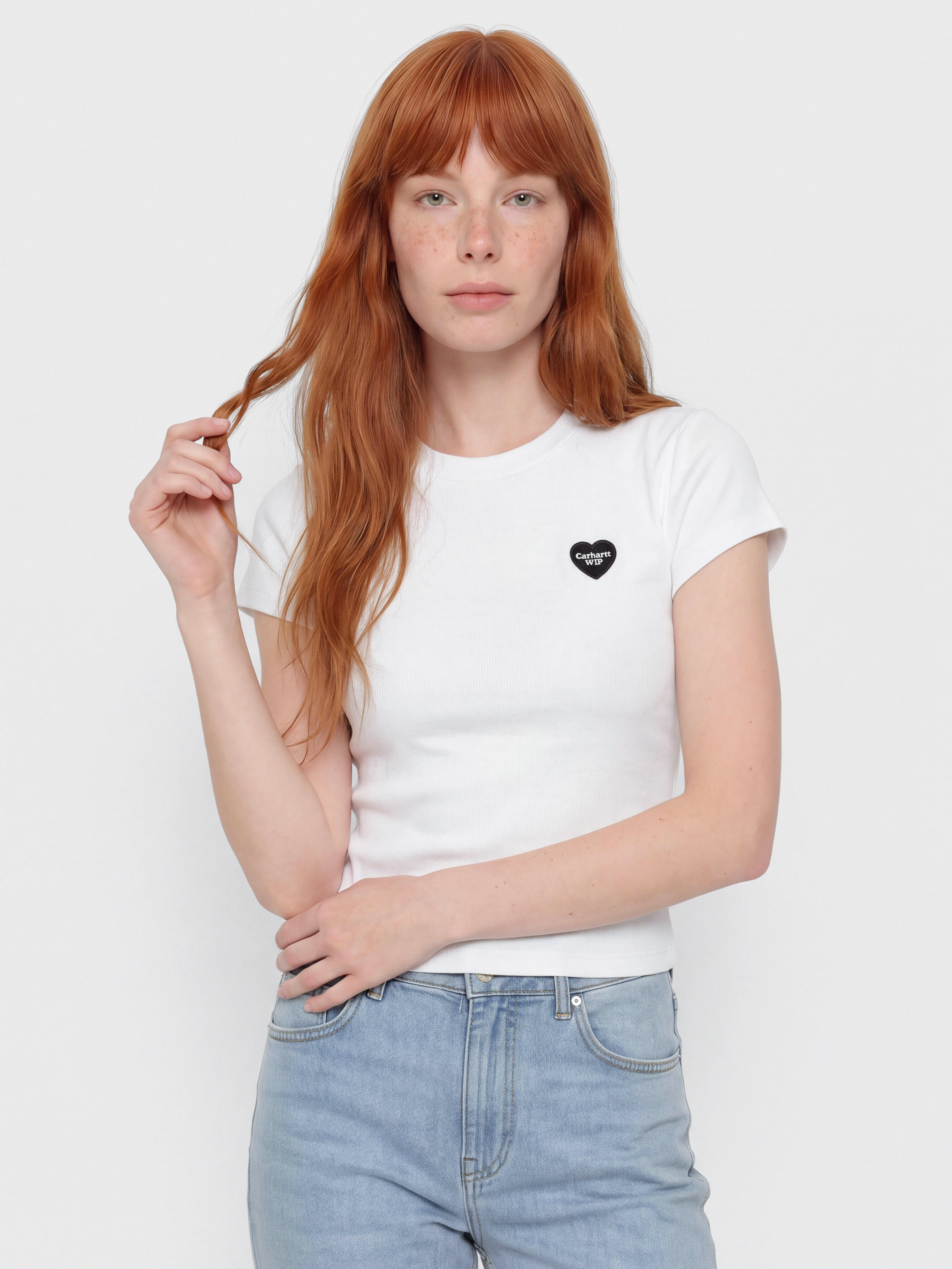 Tricou Carhartt WIP Small Heart Patch Wmn (white/black)