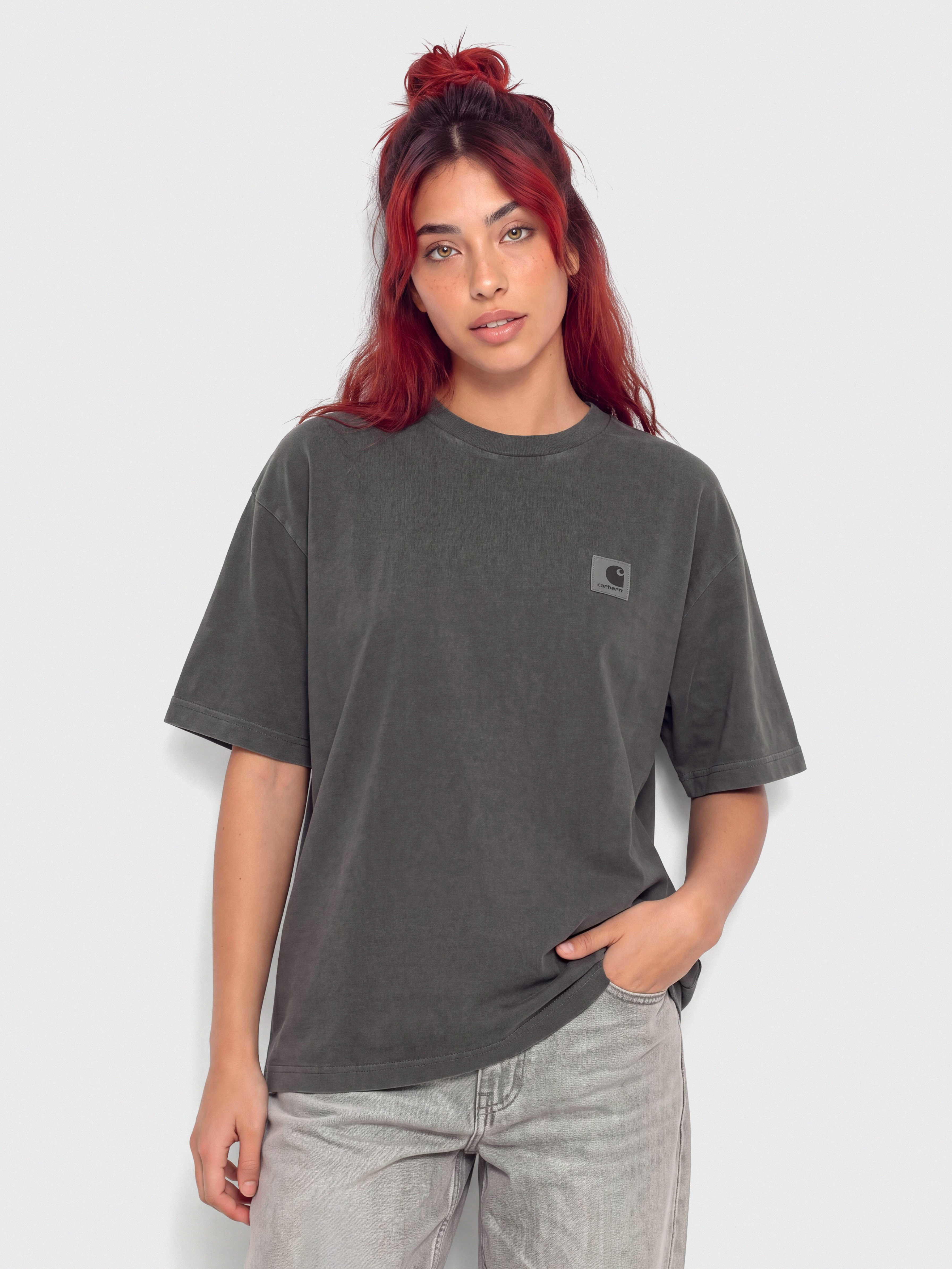 Tricou Carhartt WIP Nelson Wmn (black/garment dyed)