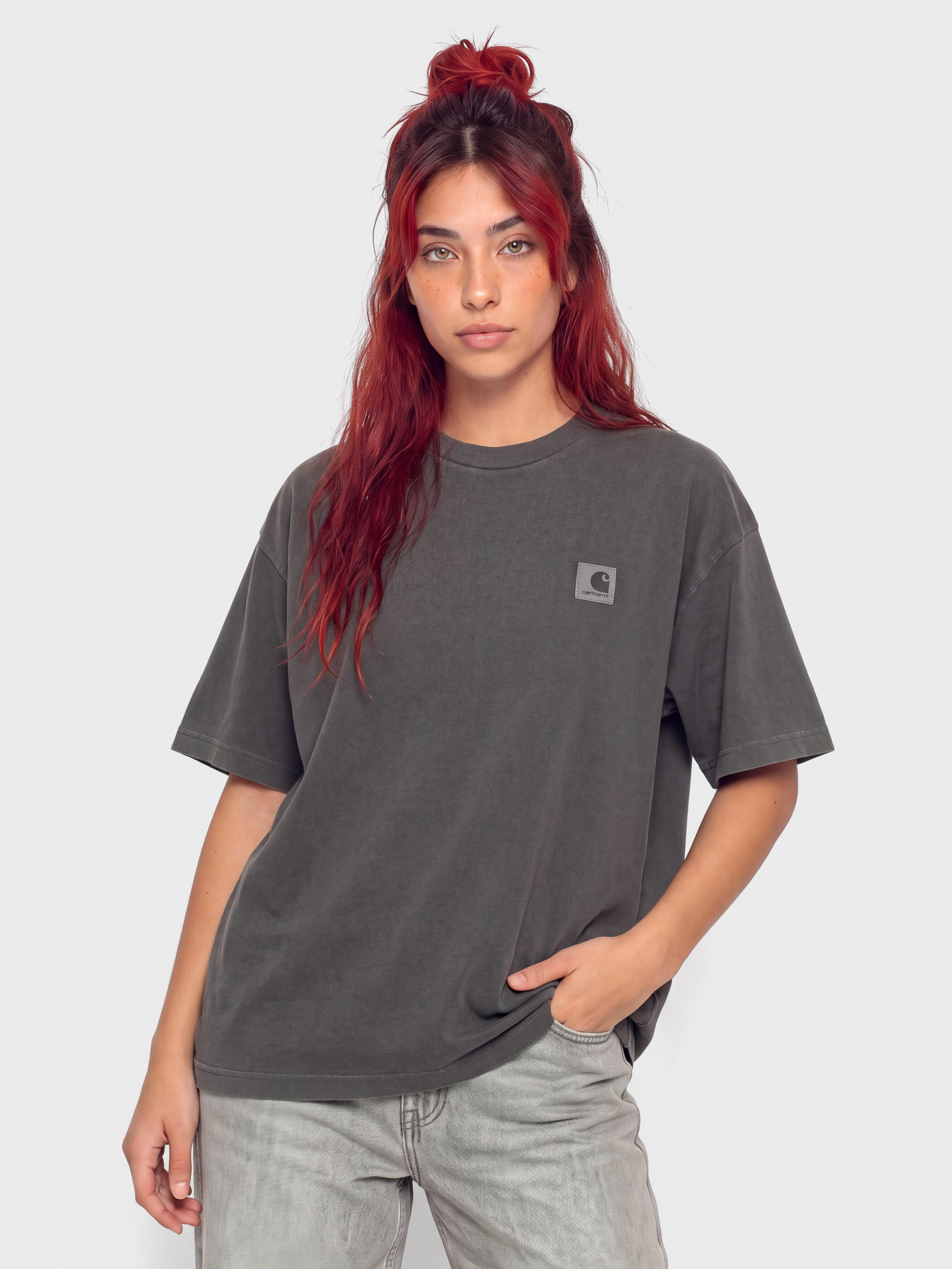 Tricou Carhartt WIP Nelson Wmn (black/garment dyed)