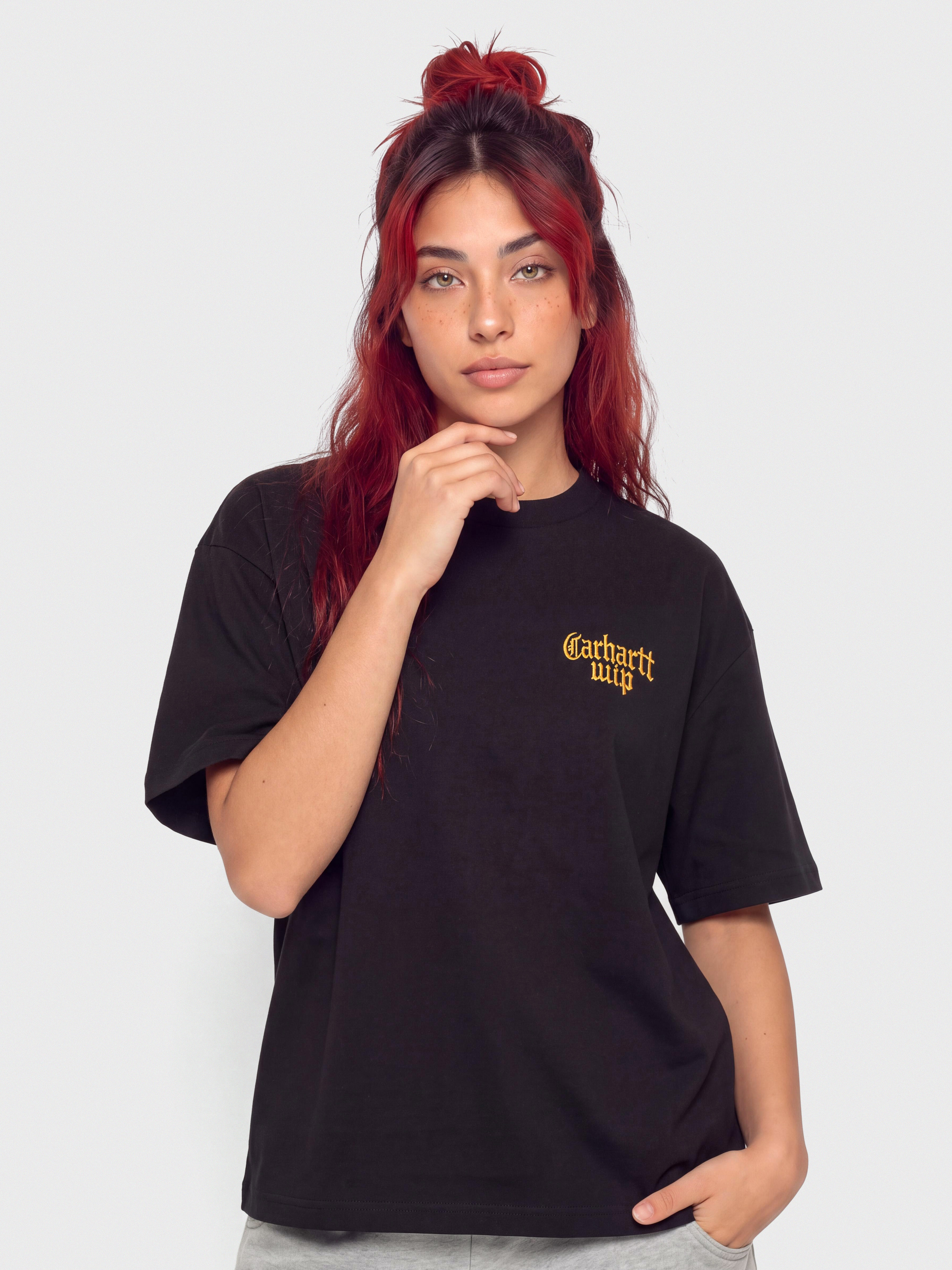 Tricou Carhartt WIP Blackletter Wmn (black)