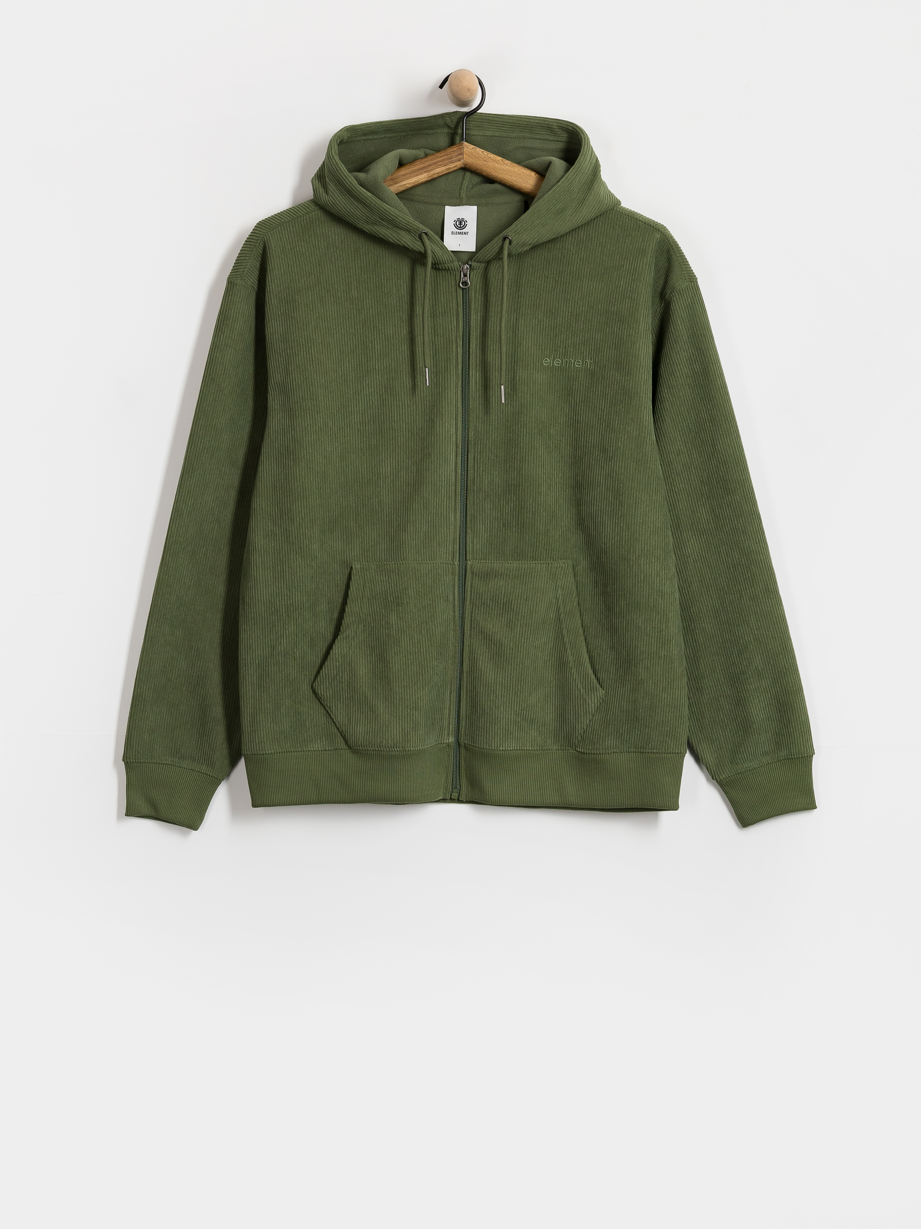 Hanorac cu glugă Element Lowcase Corduroy ZHD (bronze green)