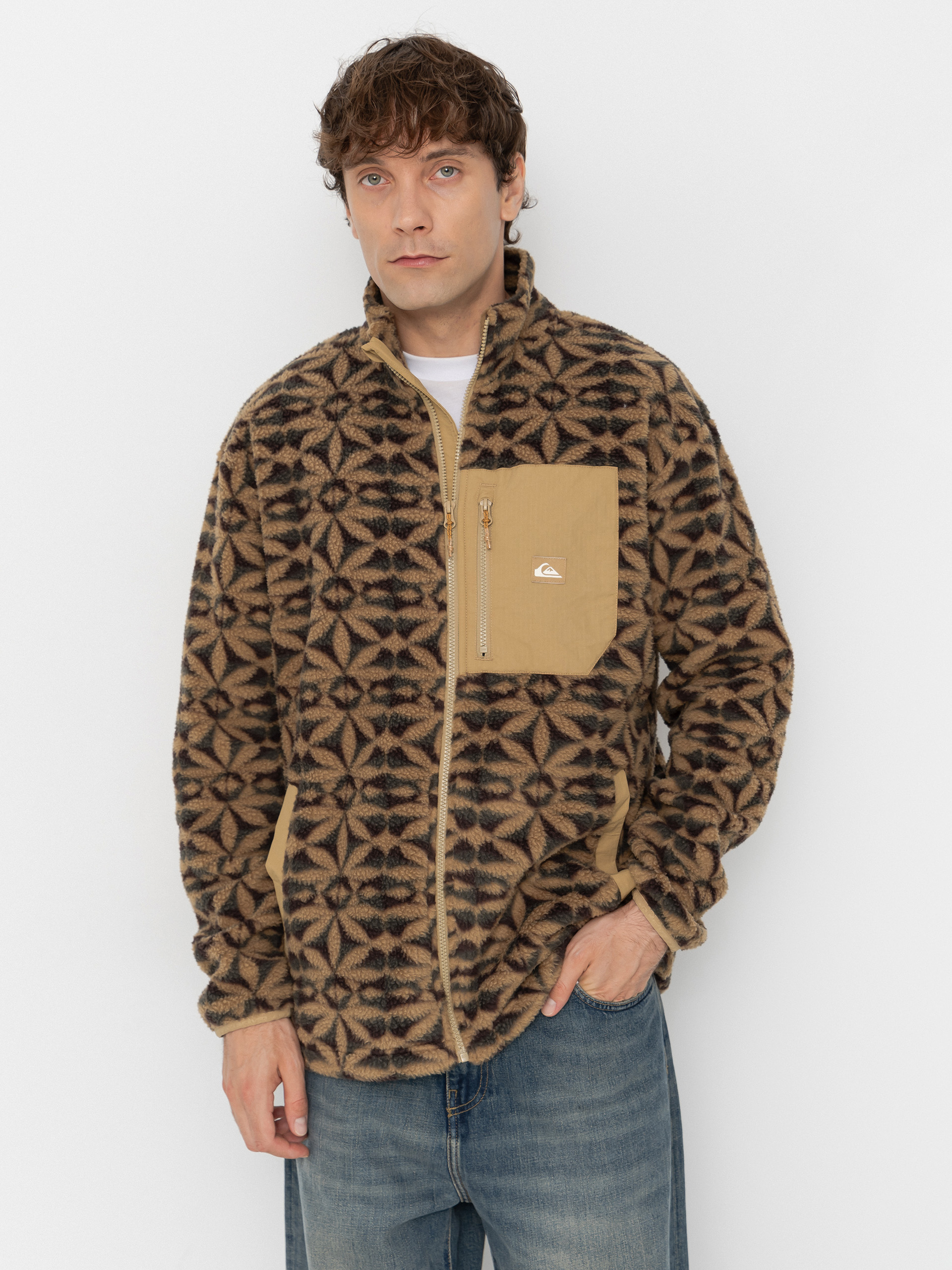 Hanorac din fleece Quiksilver Clean Coast Fz (nature tile kelp)