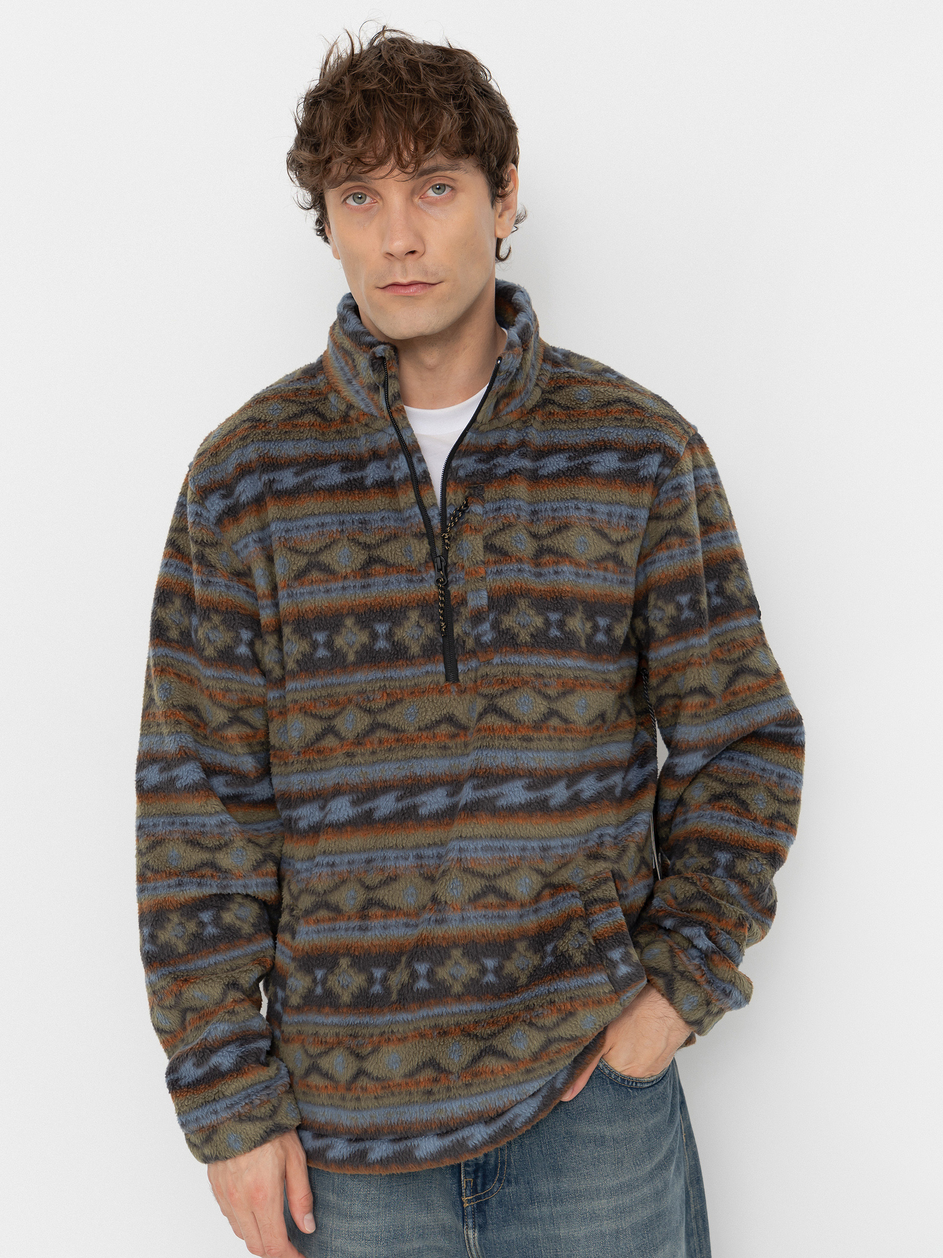 Hanorac din fleece Billabong Boundary Mock Neck (raven)