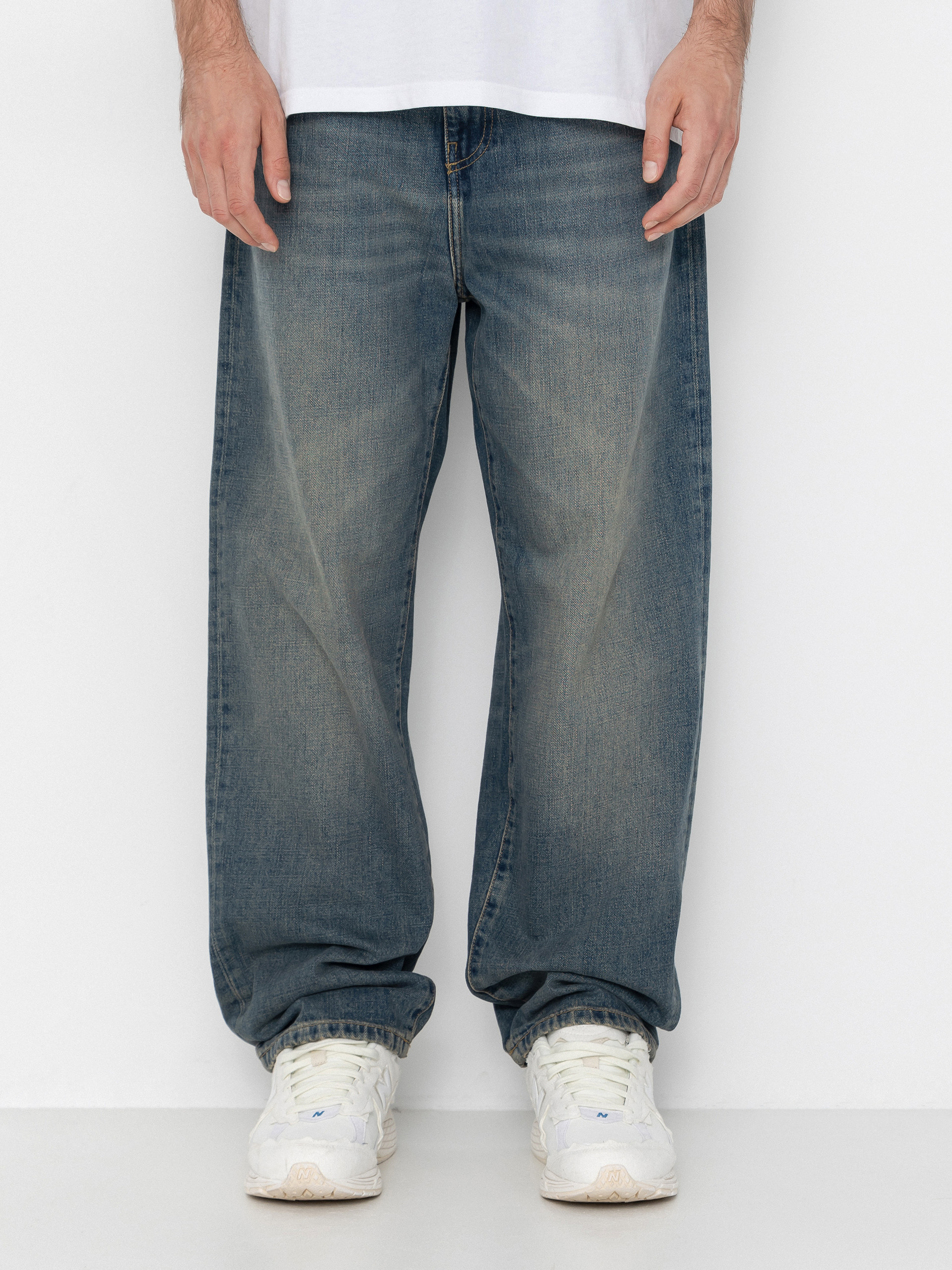 Pantaloni Carhartt WIP Aaron (blue/worn used wash)